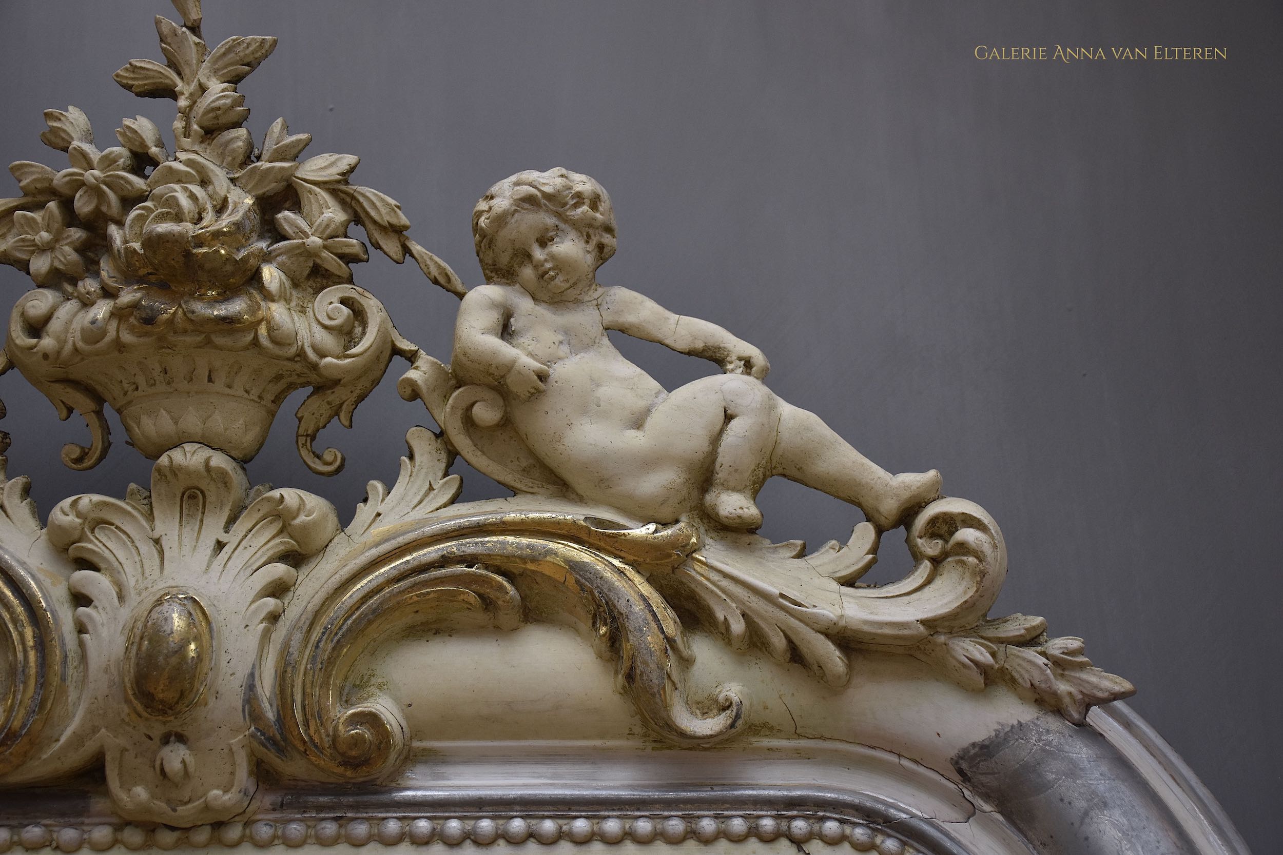 19th c. French mirror with putti