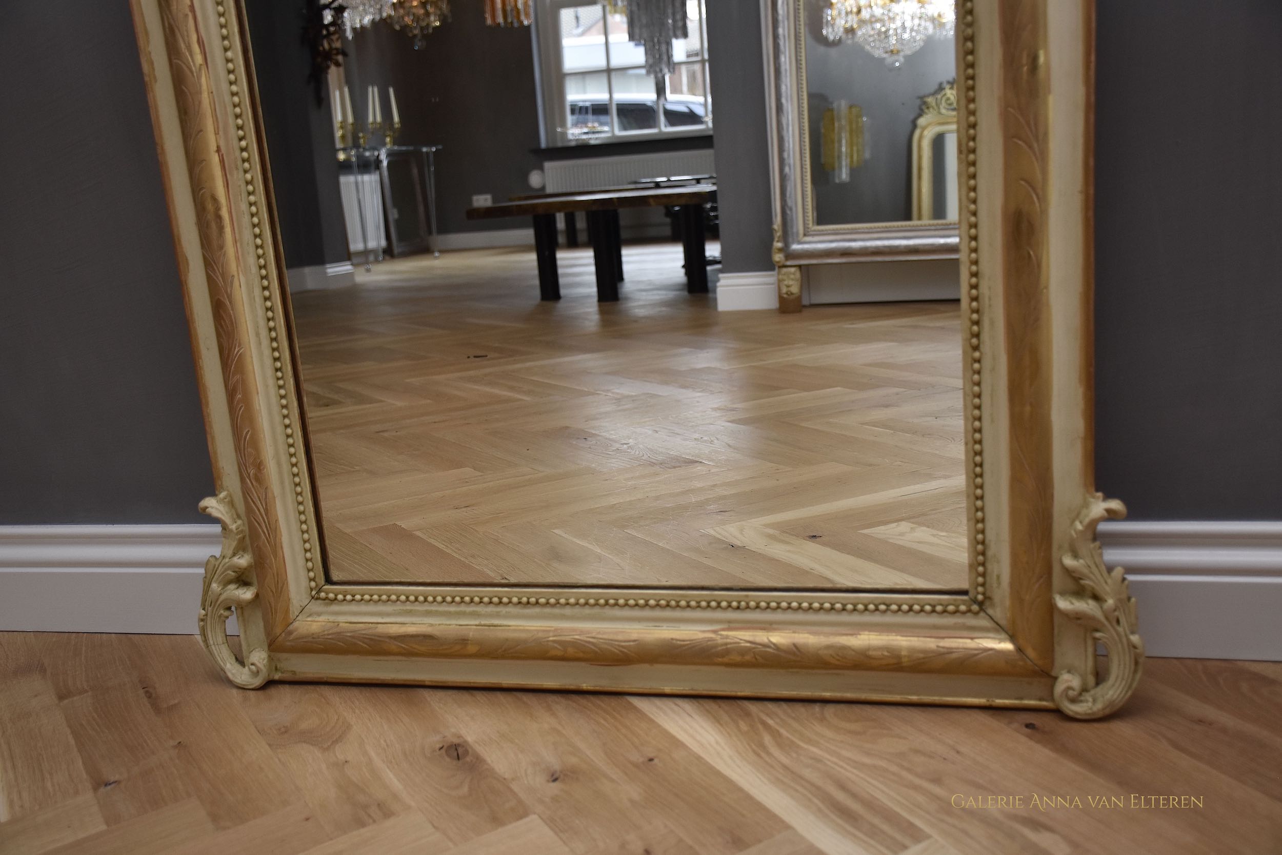 19th c. French mirror with an impressive crest