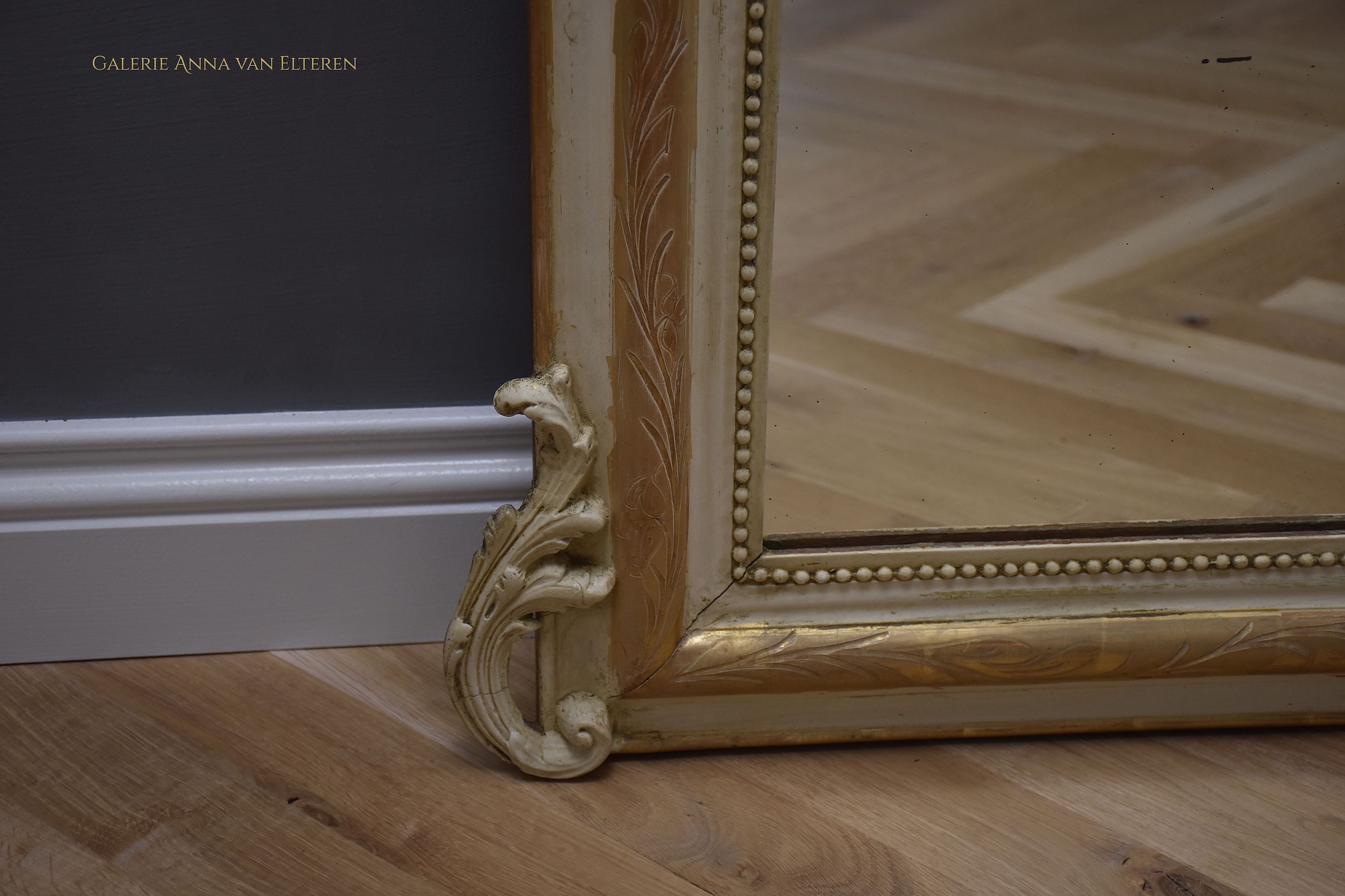 19th c. French mirror with an impressive crest