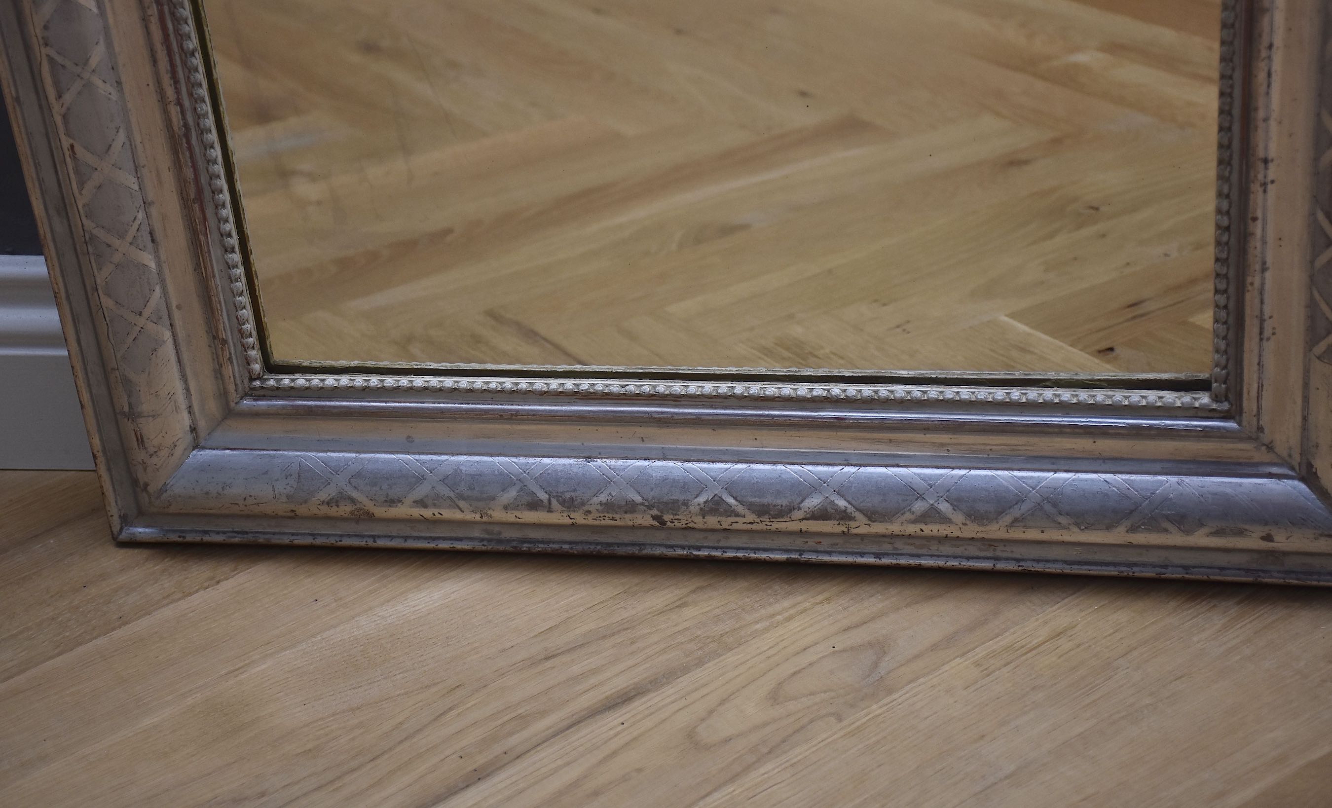 19th century French silver leaf mirror Louis-Philippe