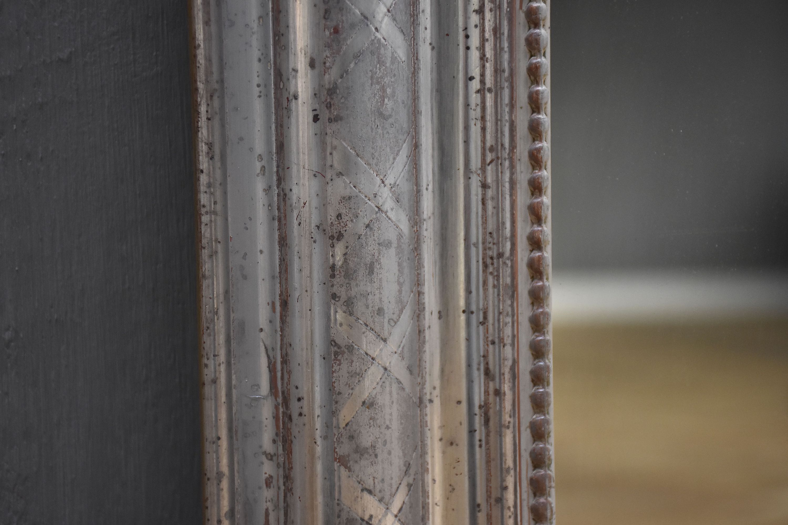 19th century French silver leaf mirror Louis-Philippe