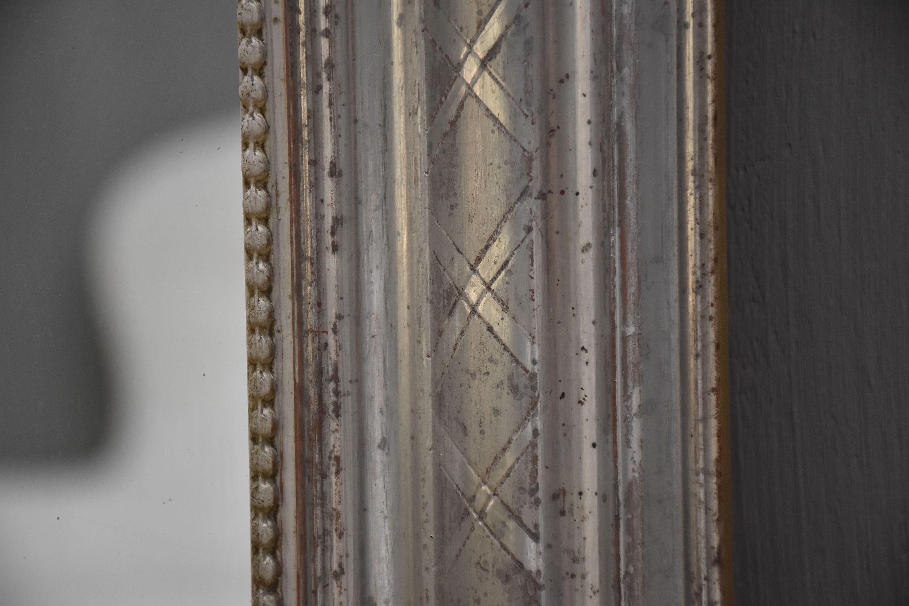 19th century French silver leaf mirror Louis-Philippe