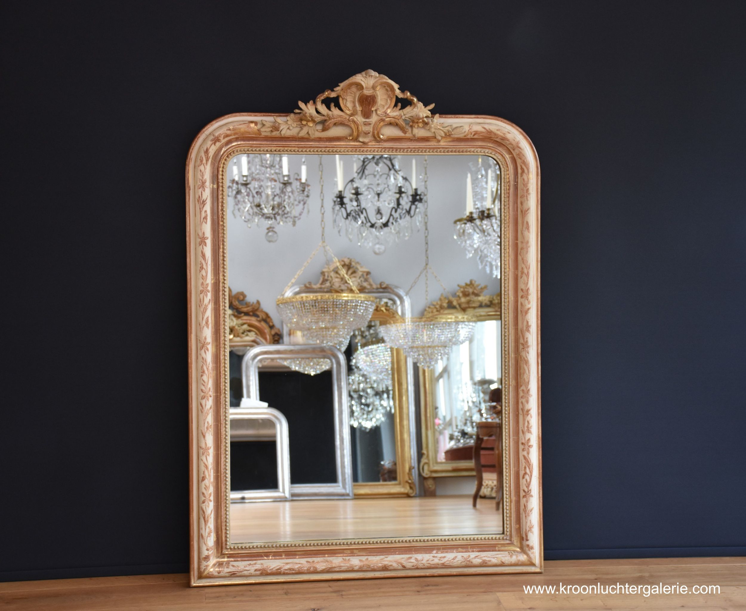 19th century French mirror with a crown