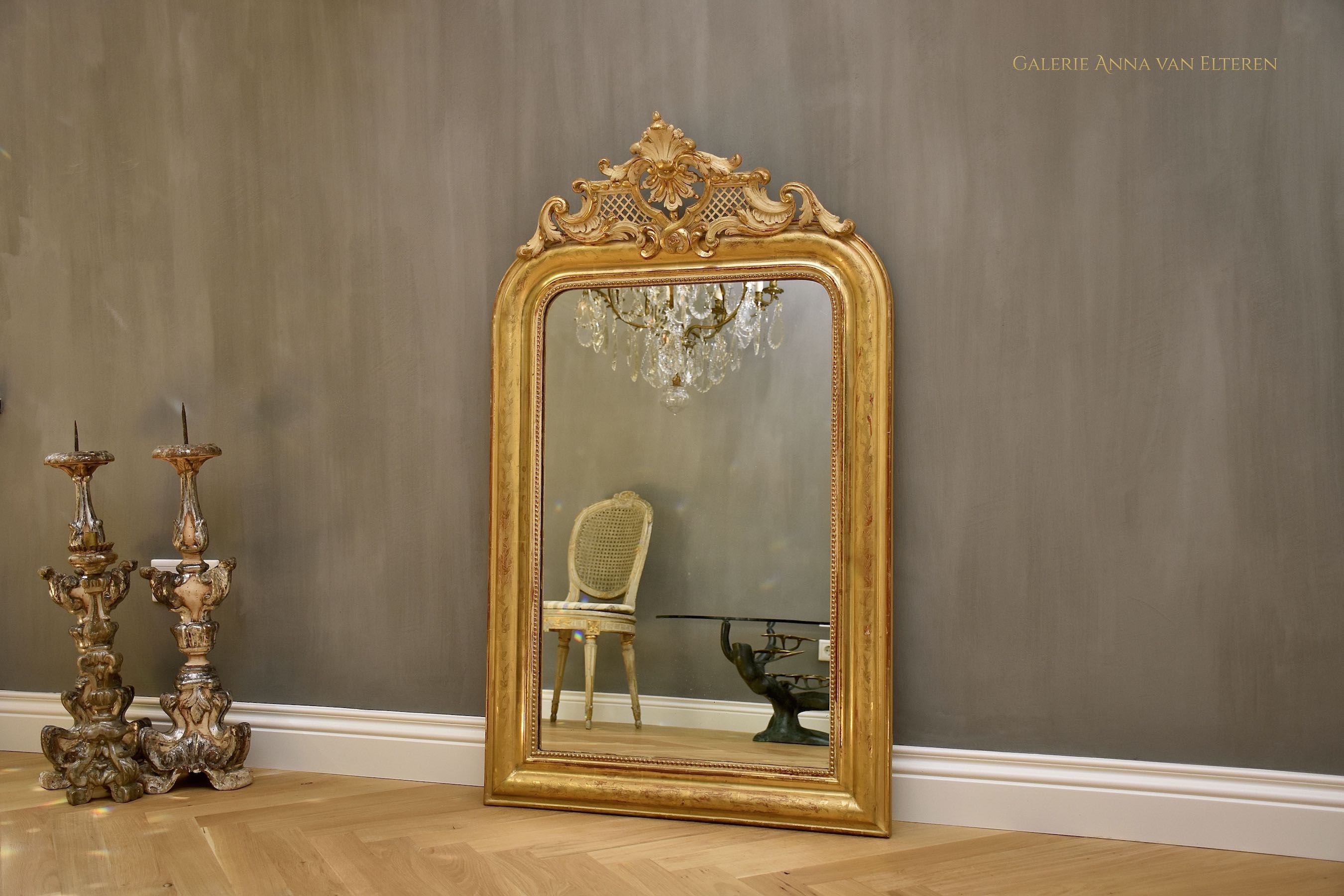 19th c. French mirror with a crest Louis Philippe