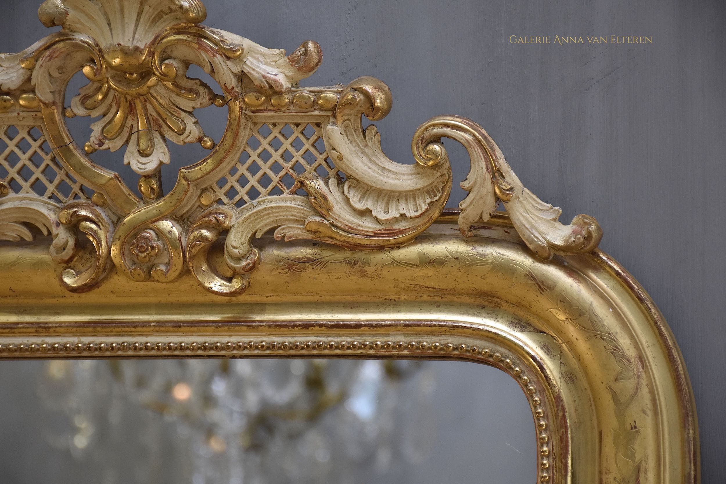 19th c. French mirror with a crest Louis Philippe