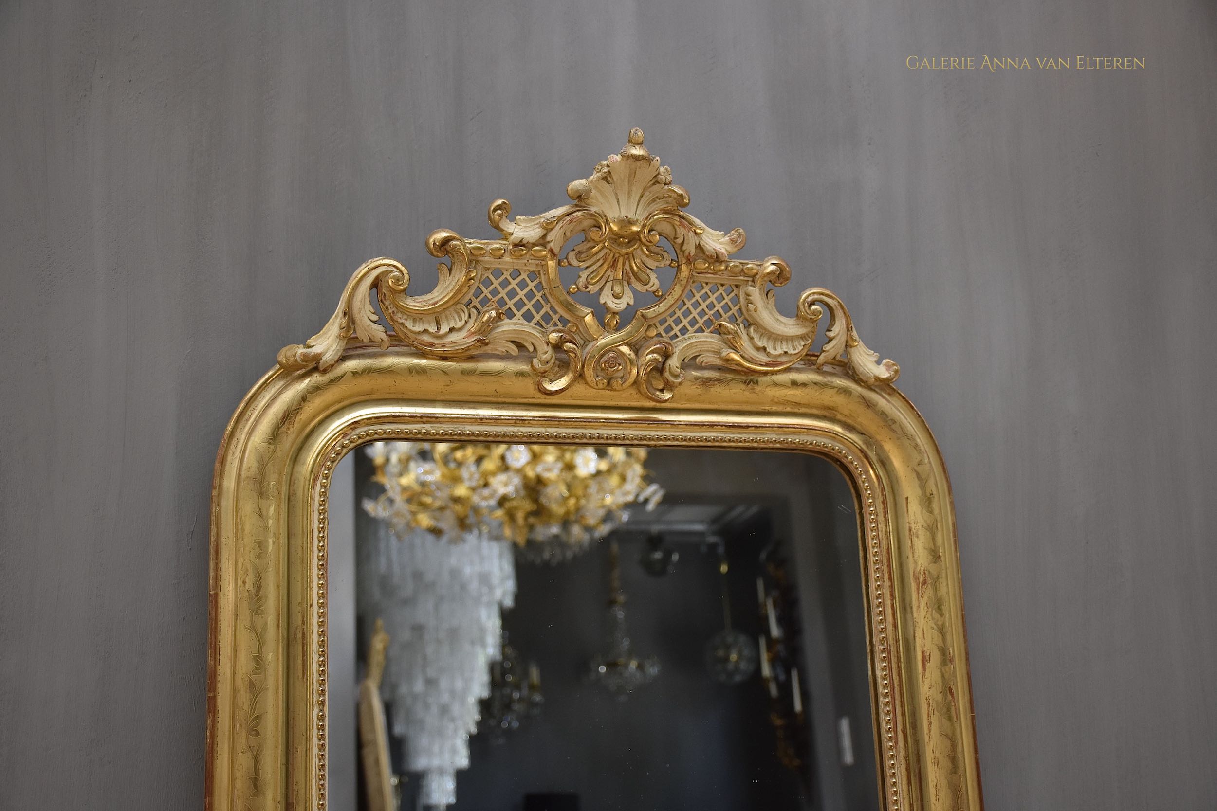 19th c. French mirror with a crest Louis Philippe