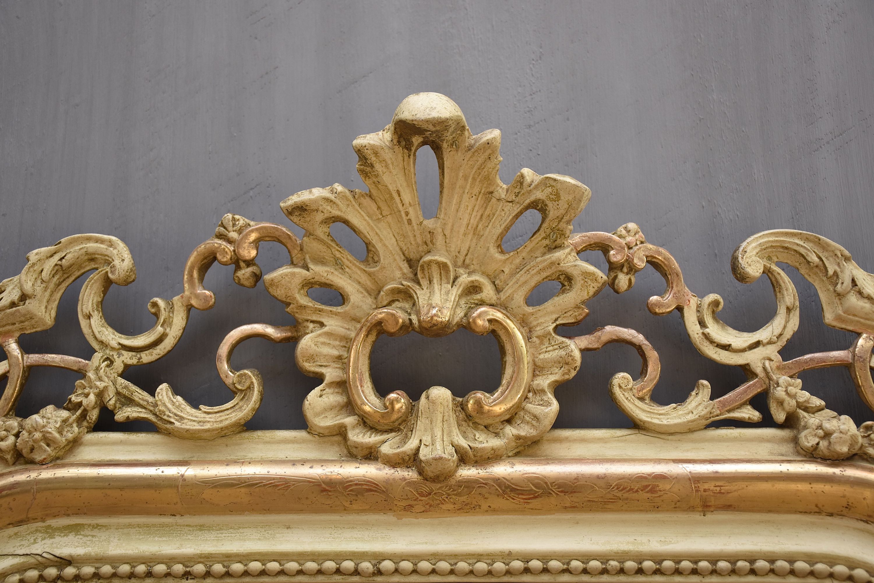 19th c. French mirror Louis-Philippe with a beautiful crest