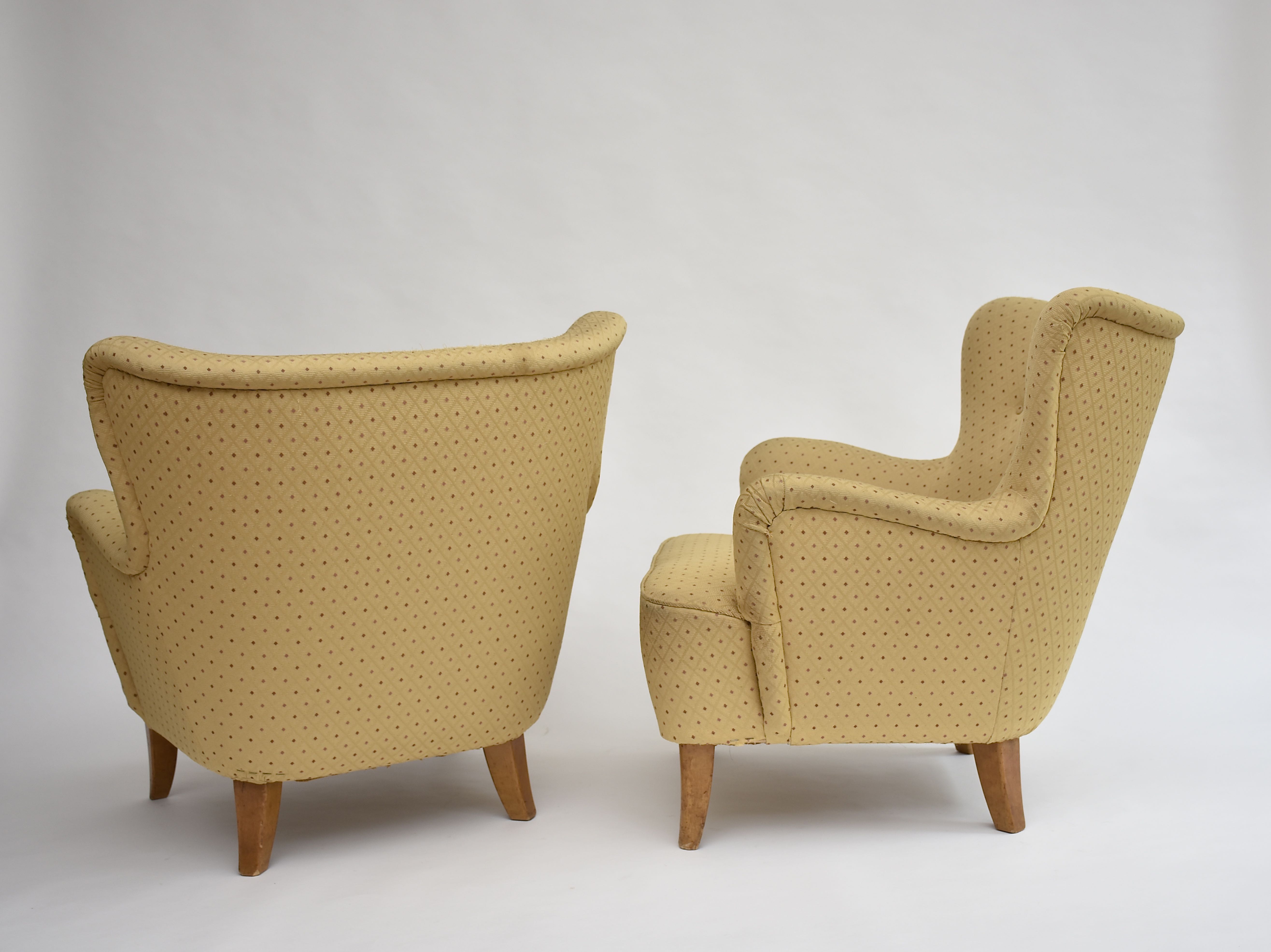 Pair Of Mid Century 'laila' Armchairs By Ilmari Lappalainen For Asko 1948