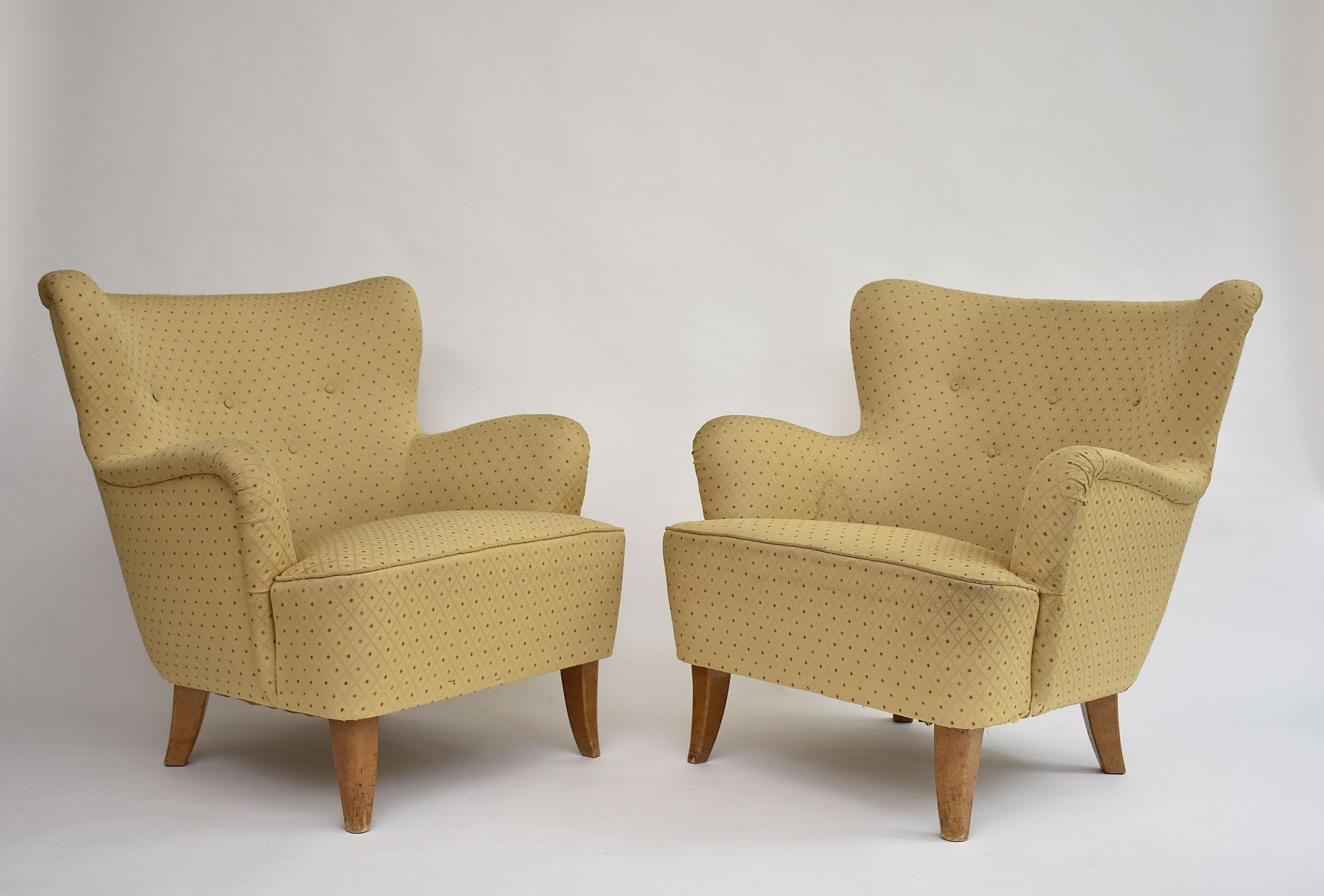 Pair Of Mid Century 'laila' Armchairs By Ilmari Lappalainen For Asko 1948