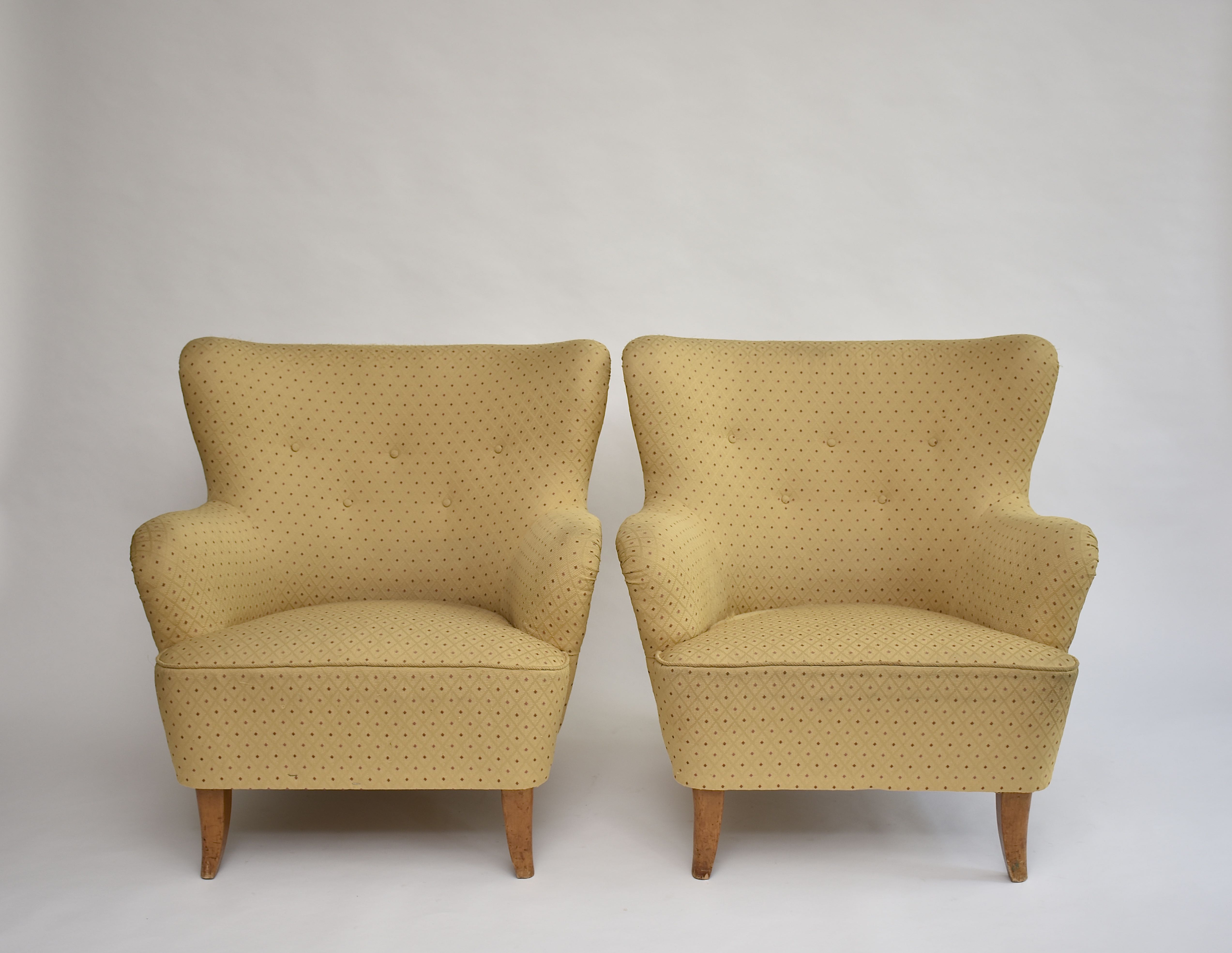 Pair Of Mid Century 'laila' Armchairs By Ilmari Lappalainen For Asko 1948