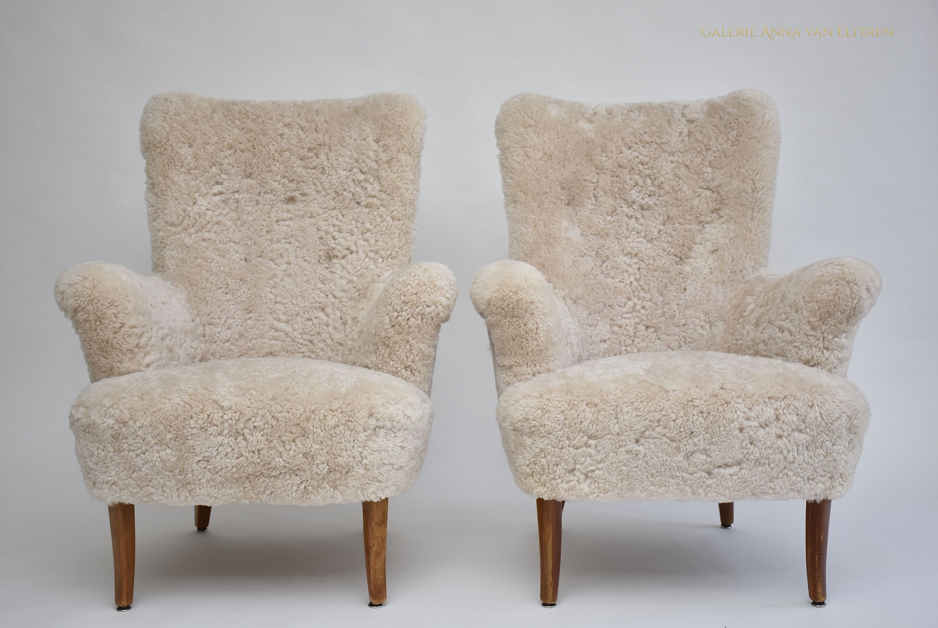 Scandinavian modern  pair of armchairs  'Stora Furulid' by Carl Malmsten