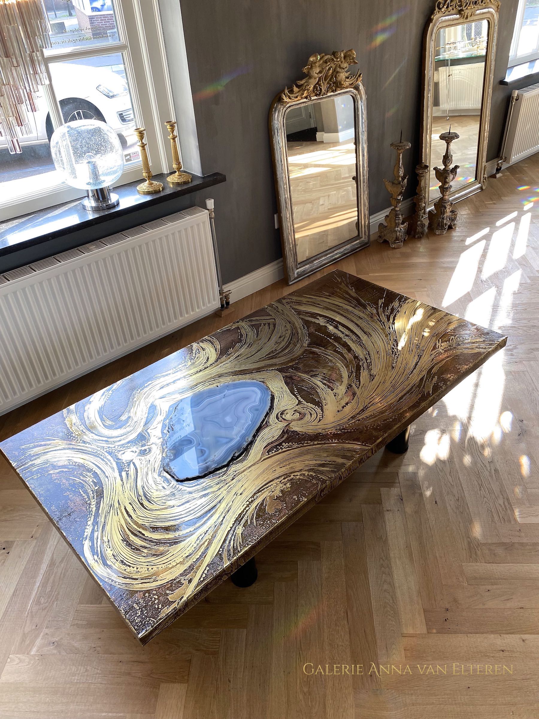 Marc D'Haenens design salontafel met een agaat