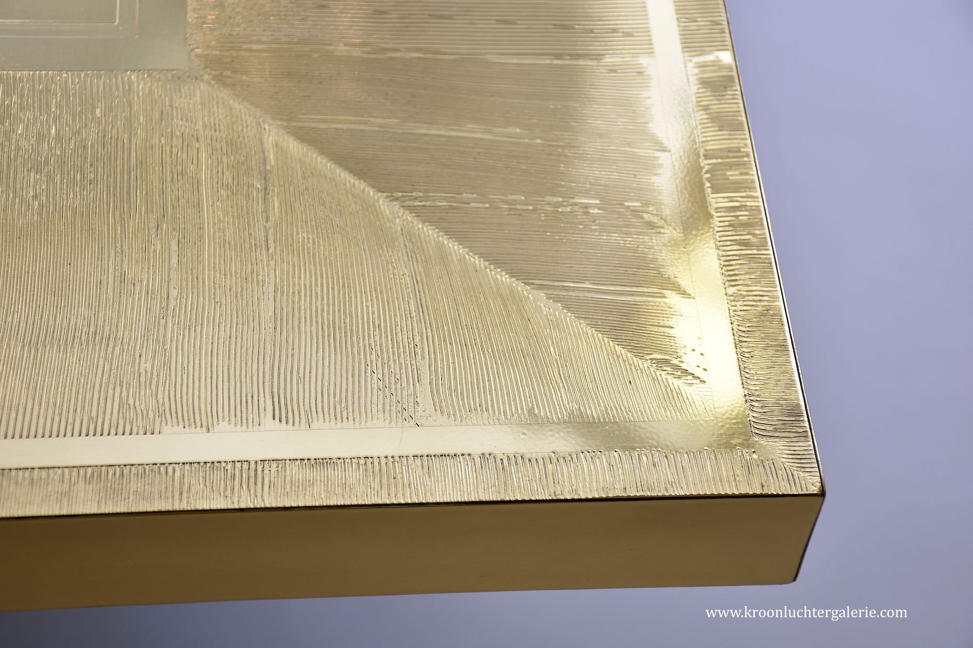 Stunning etched brass coffee table by Lova Creations