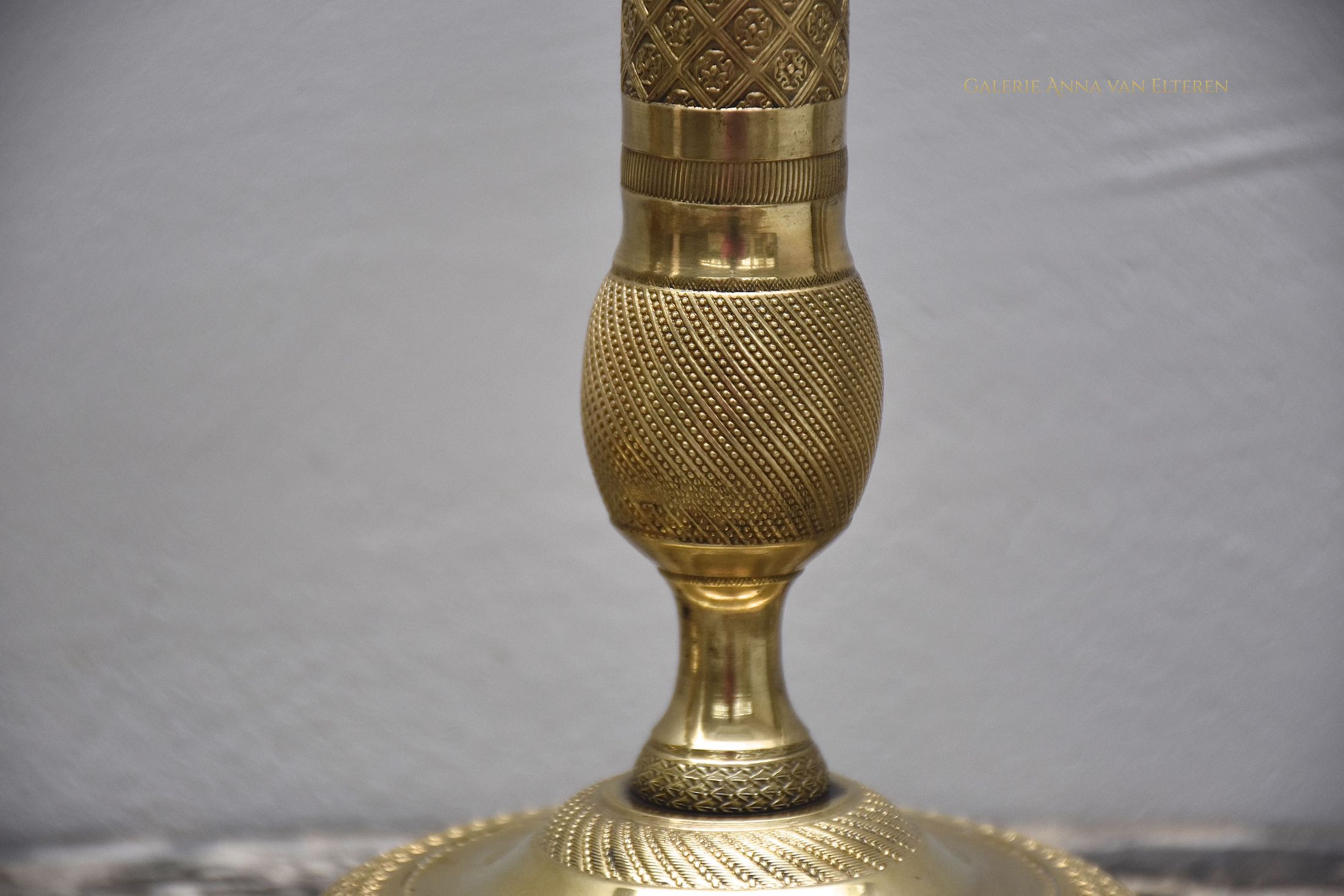 19th c. pair of gilt bronze Empire candlesticks