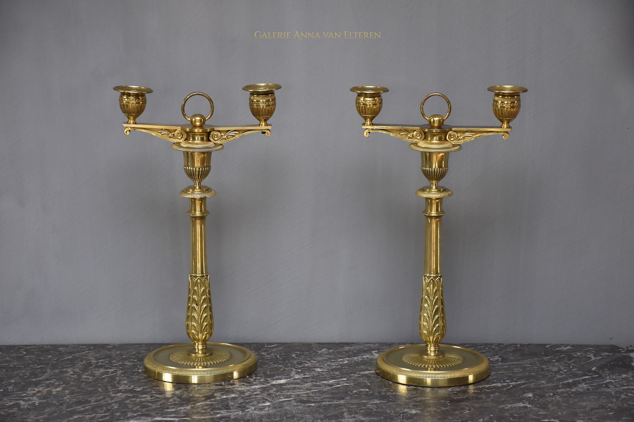 A pair of rare ormolu Empire candelabra by Claude Galle