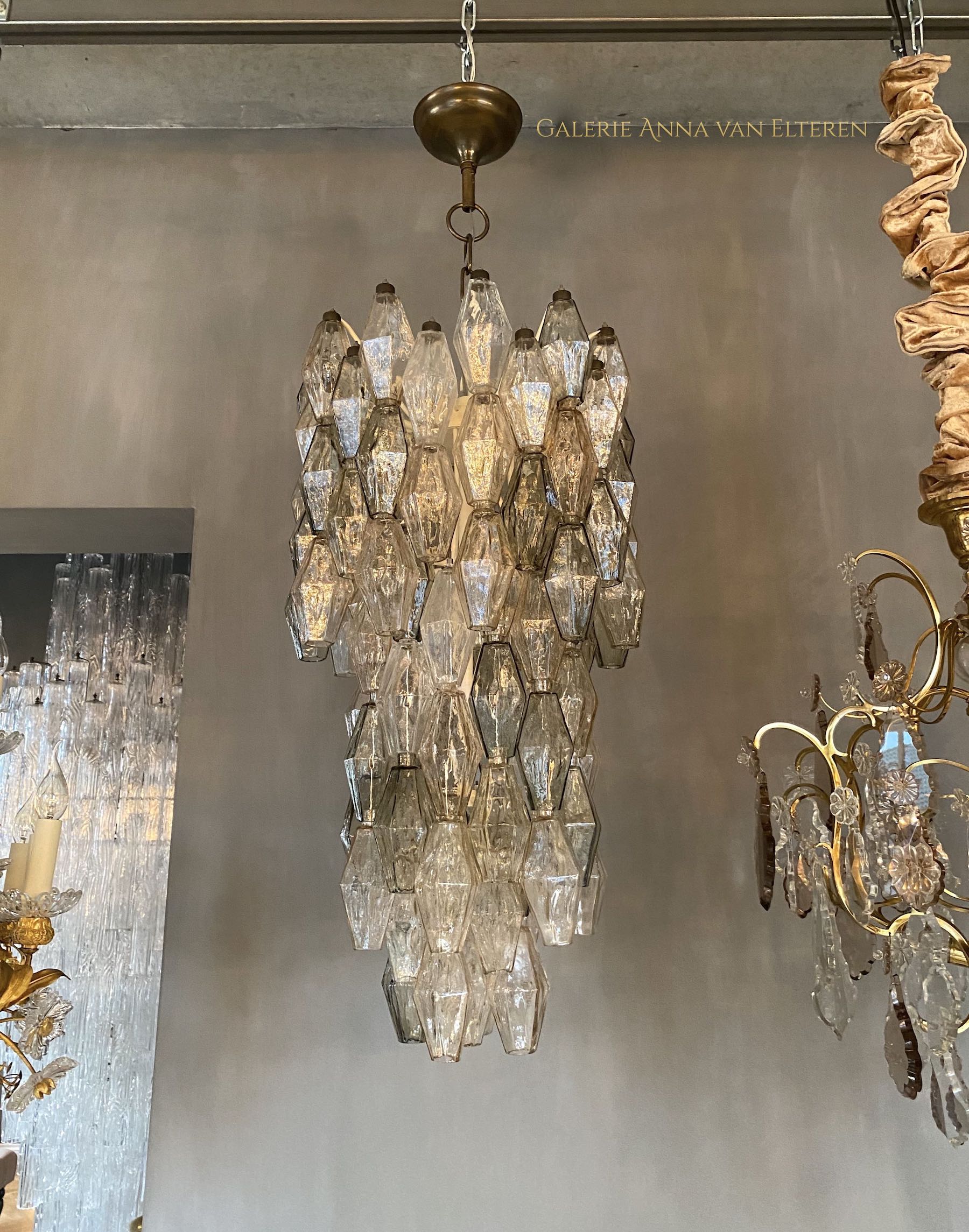 Mid-century chandelier 'Poliedri' by Carlo Scarpa for Venini Murano