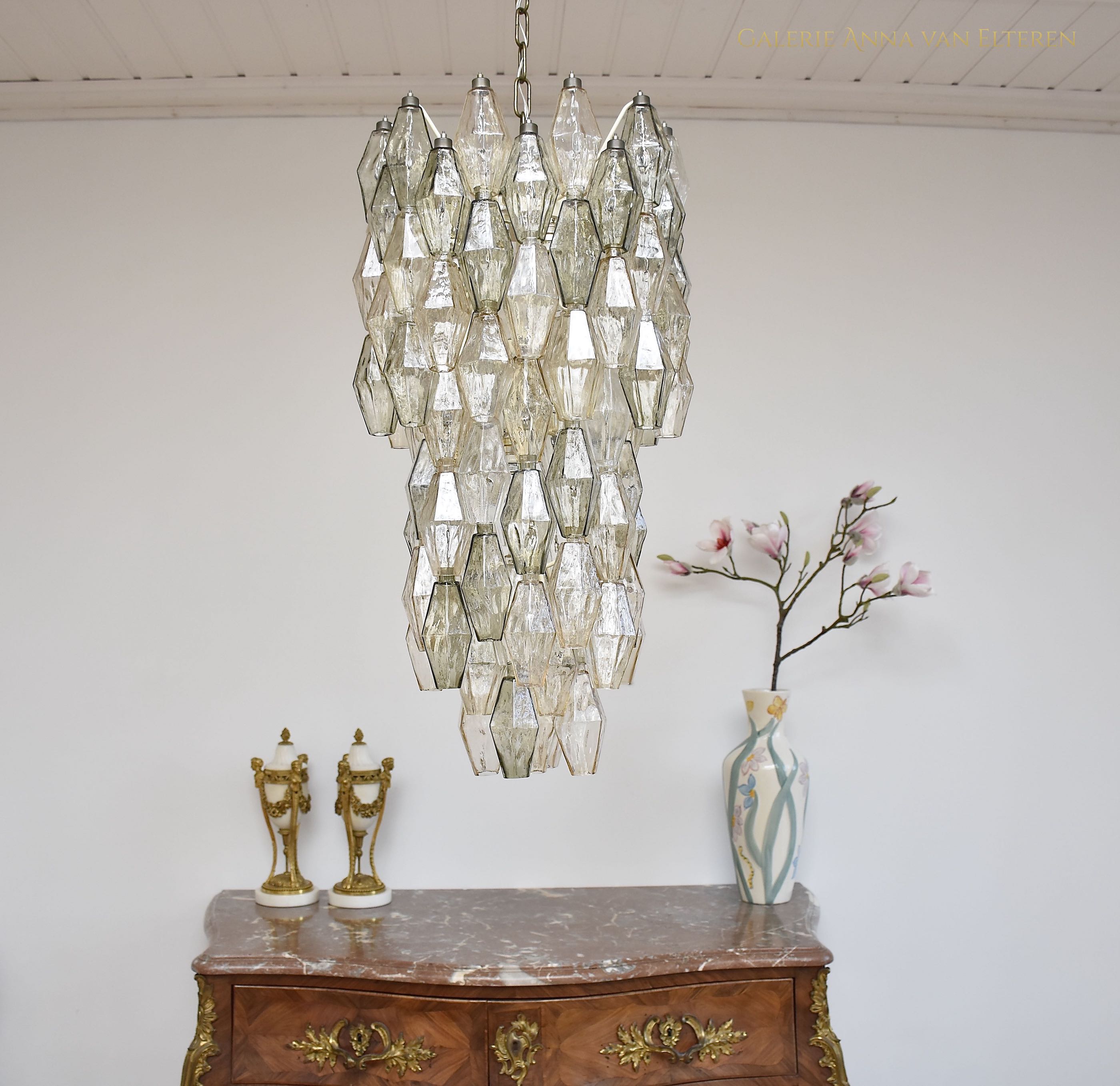 Mid-century chandelier 'Poliedri' by Carlo Scarpa for Venini Murano