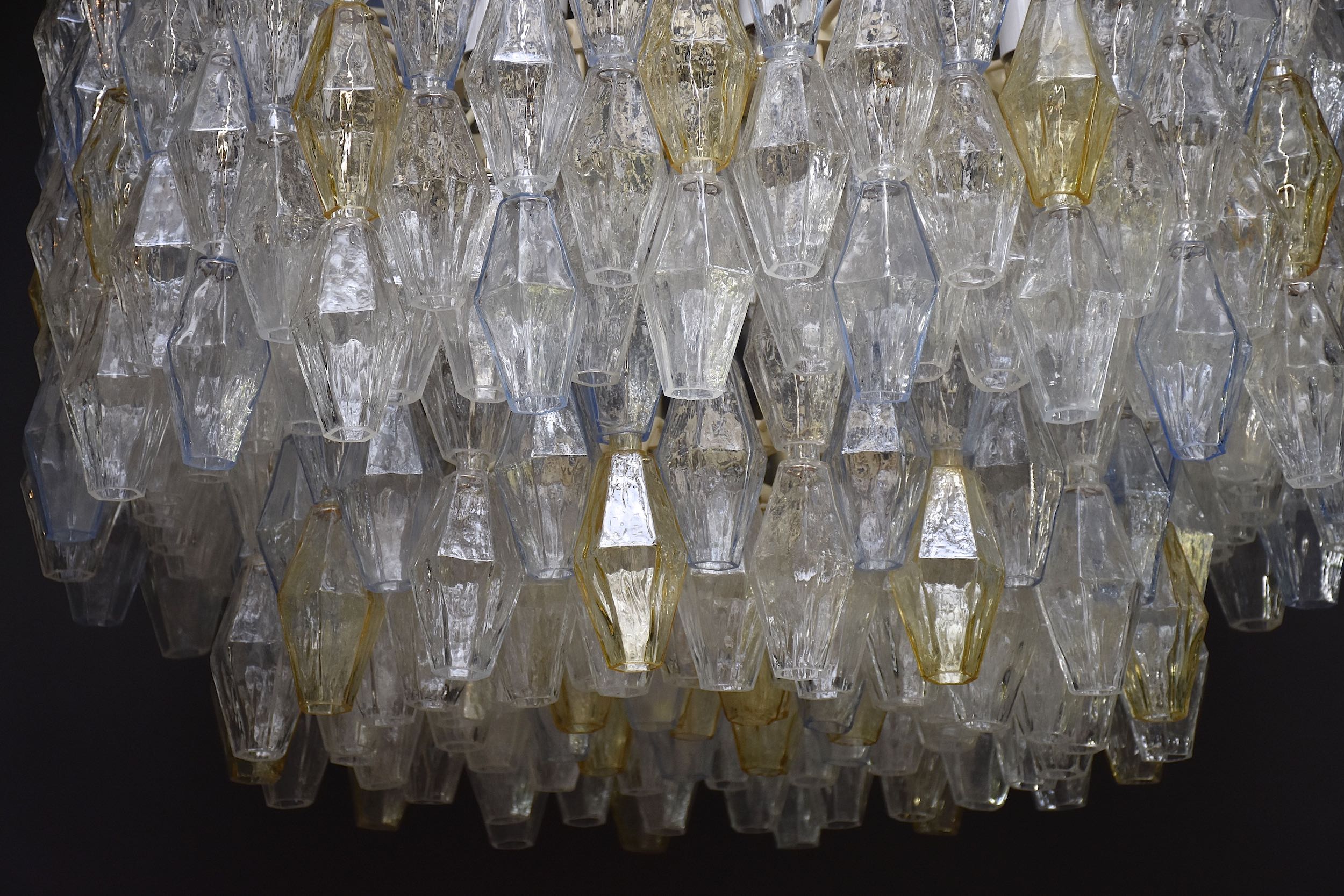 Grote Murano kroonluchter 'Poliedri' van Carlo Scarpa voor Venini