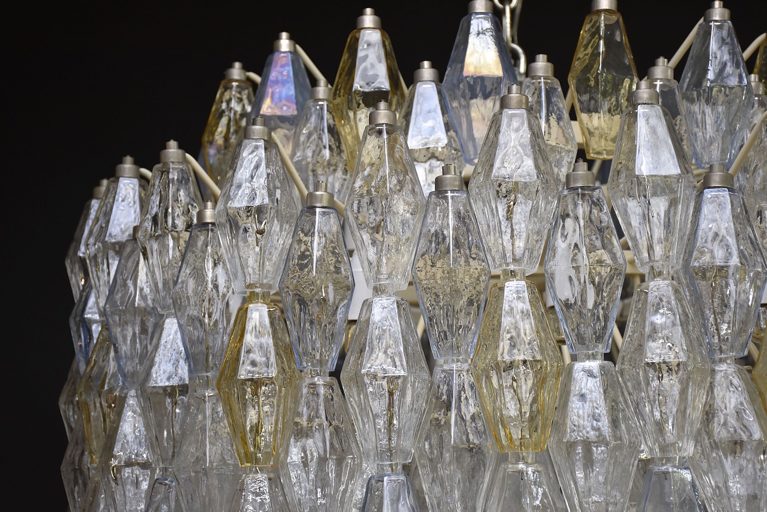 Grote Murano kroonluchter 'Poliedri' van Carlo Scarpa voor Venini