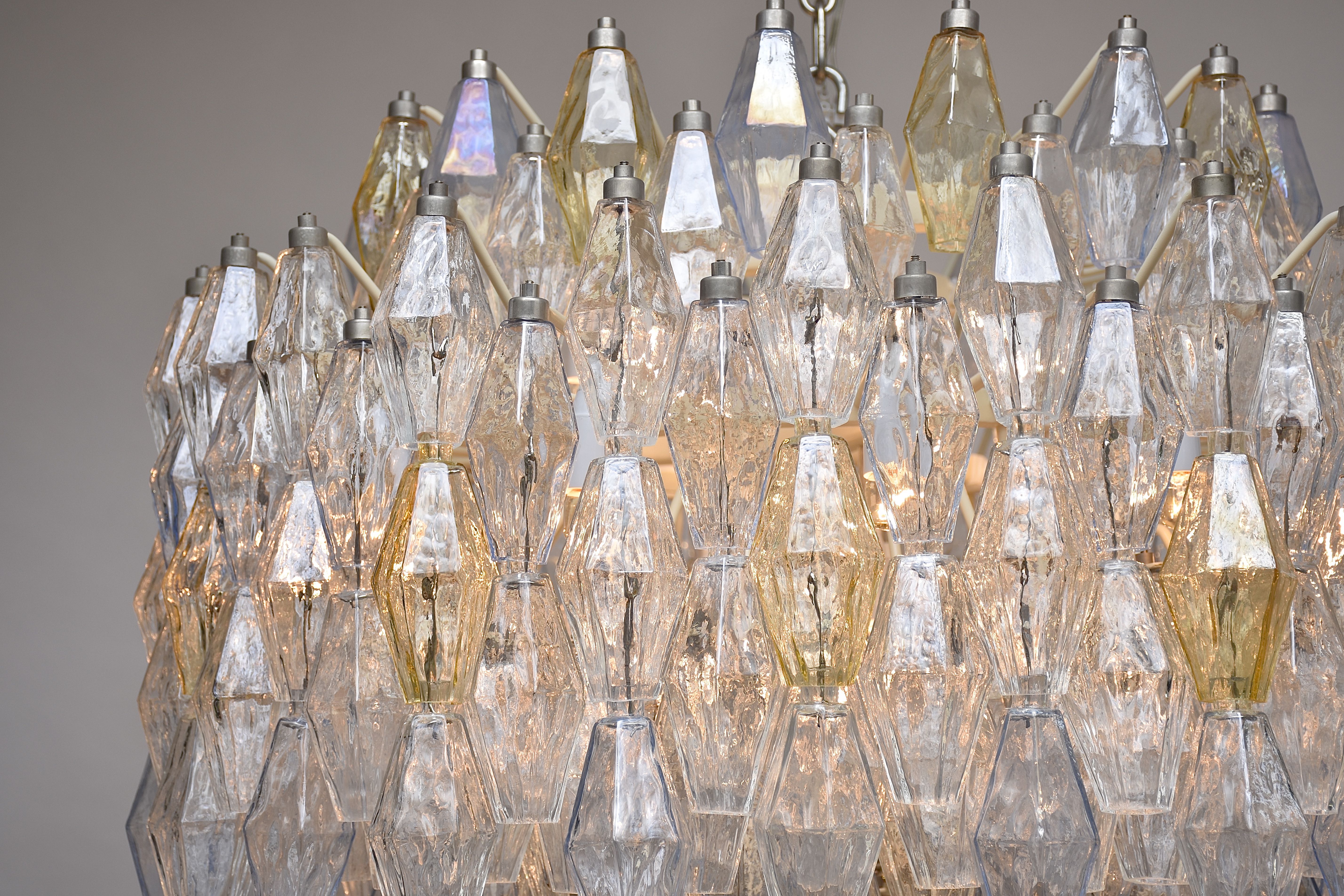 Grote Murano kroonluchter 'Poliedri' van Carlo Scarpa voor Venini