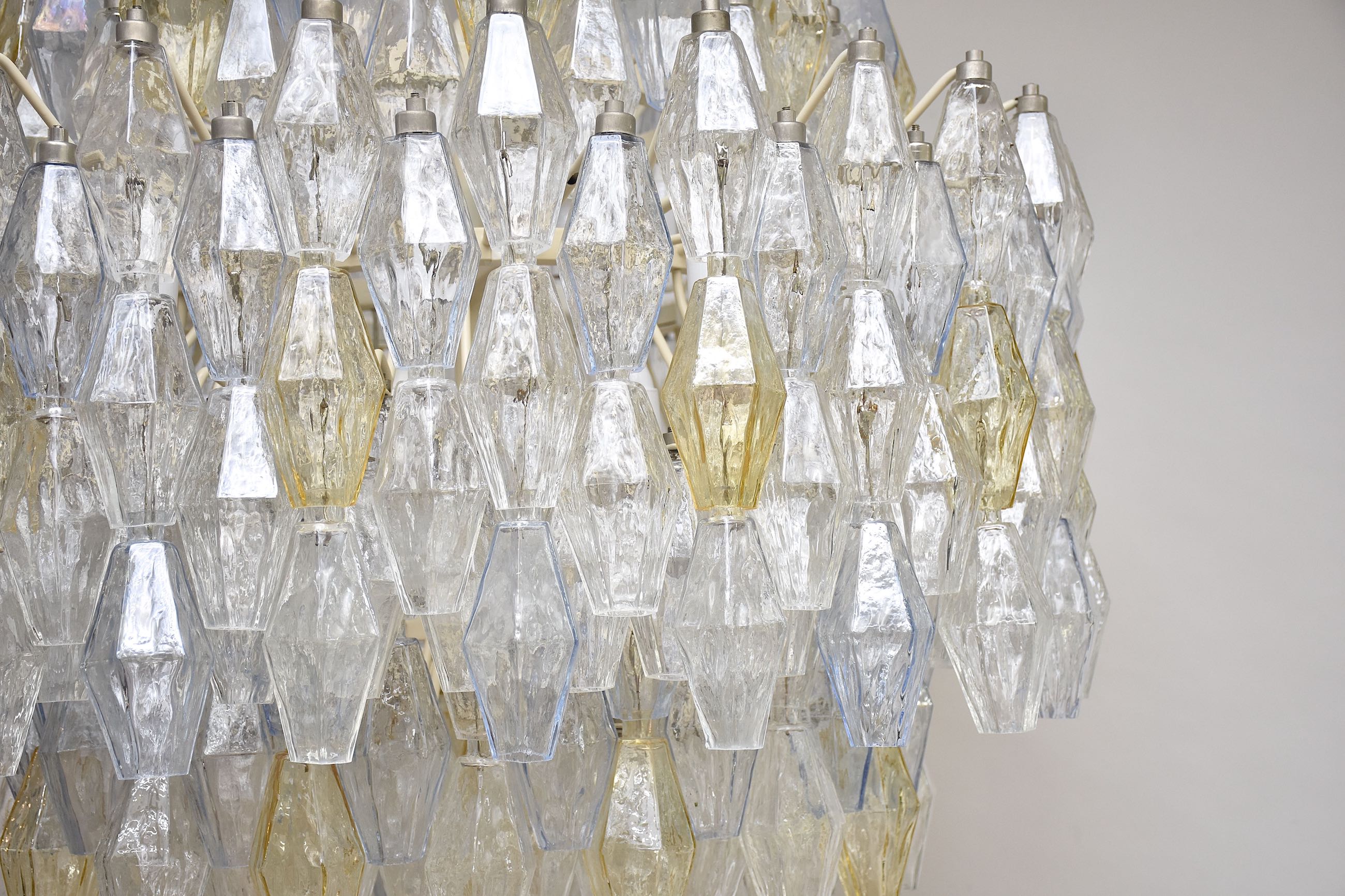 Grote Murano kroonluchter 'Poliedri' van Carlo Scarpa voor Venini