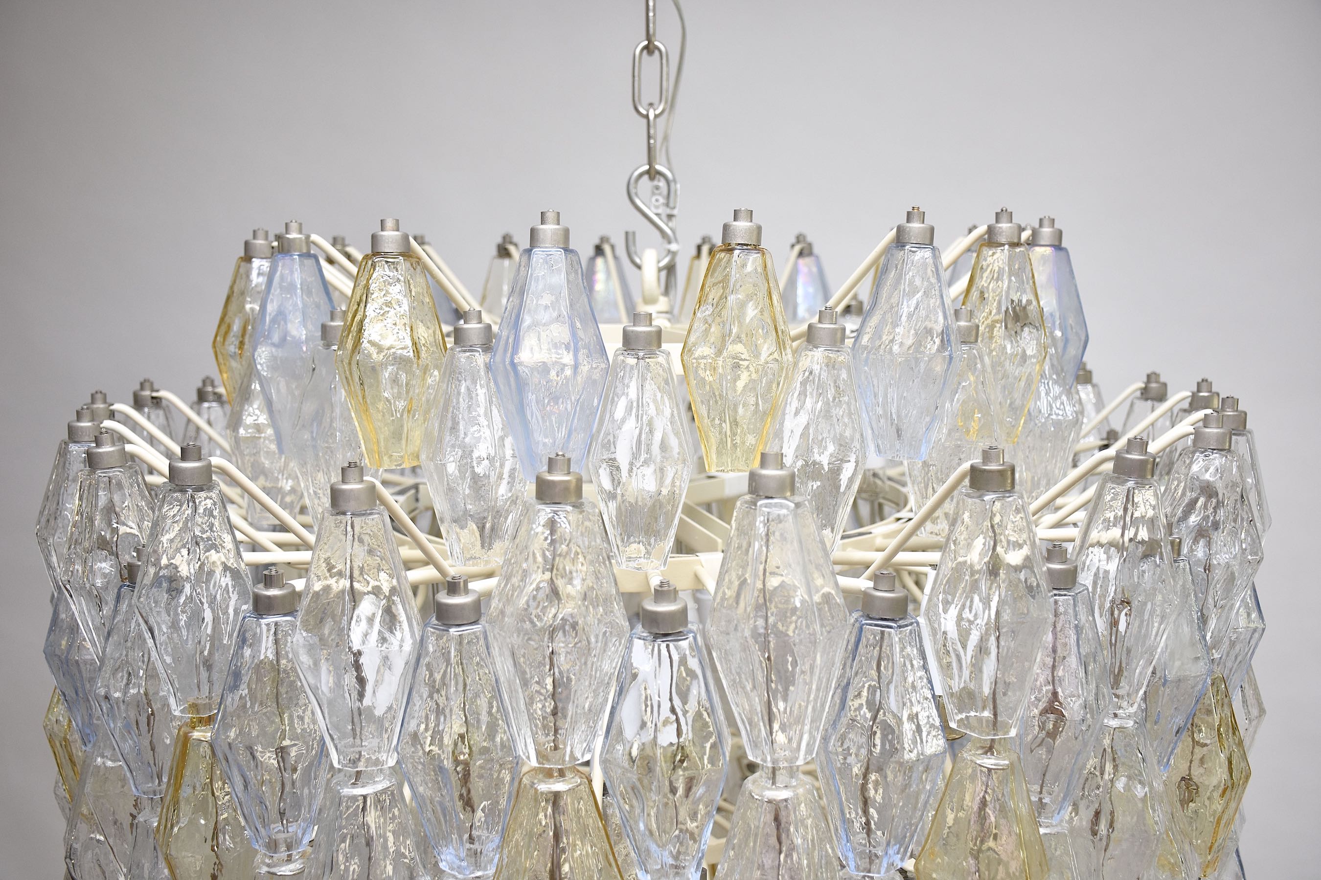 Grote Murano kroonluchter 'Poliedri' van Carlo Scarpa voor Venini