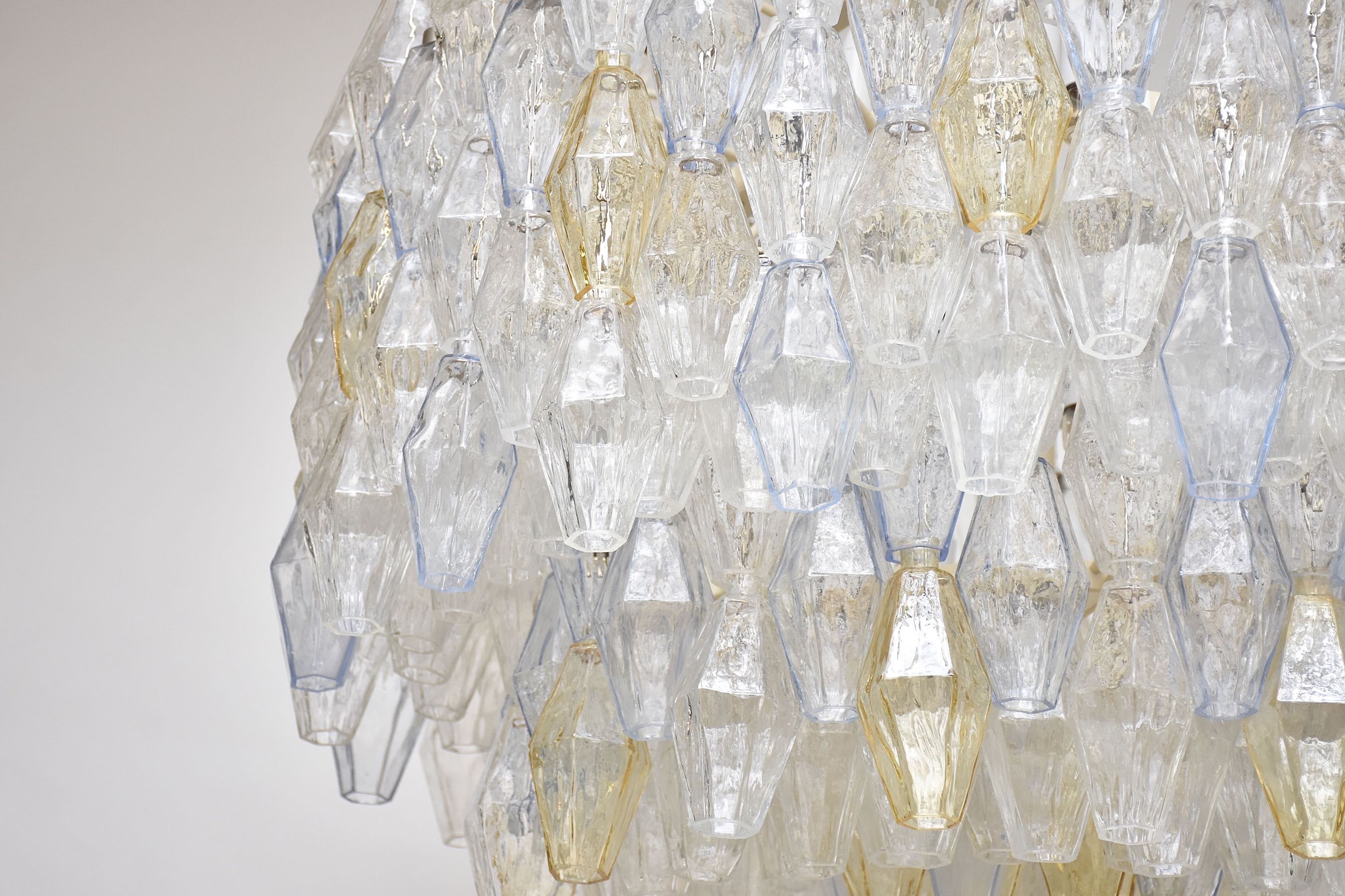 Grote Murano kroonluchter 'Poliedri' van Carlo Scarpa voor Venini
