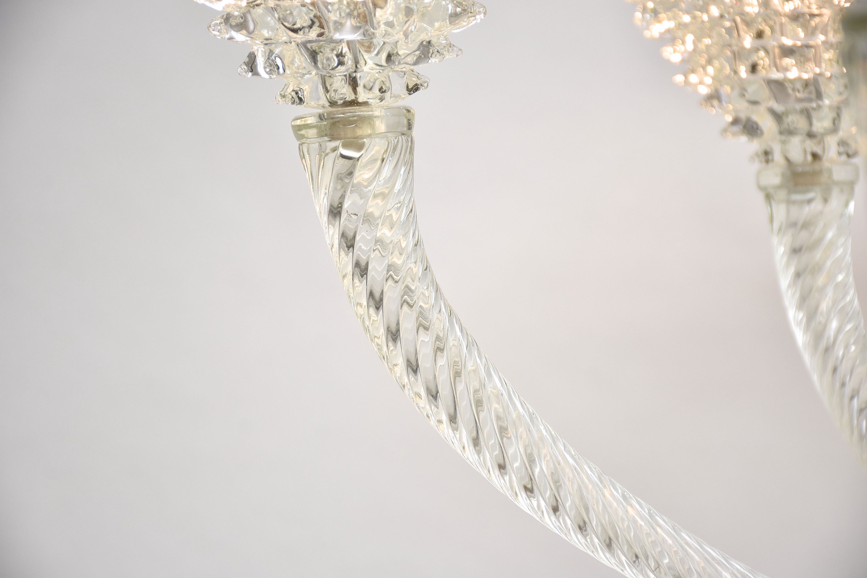 Mid-century Italian Murano chandelier 'Rostrato' by Barovier