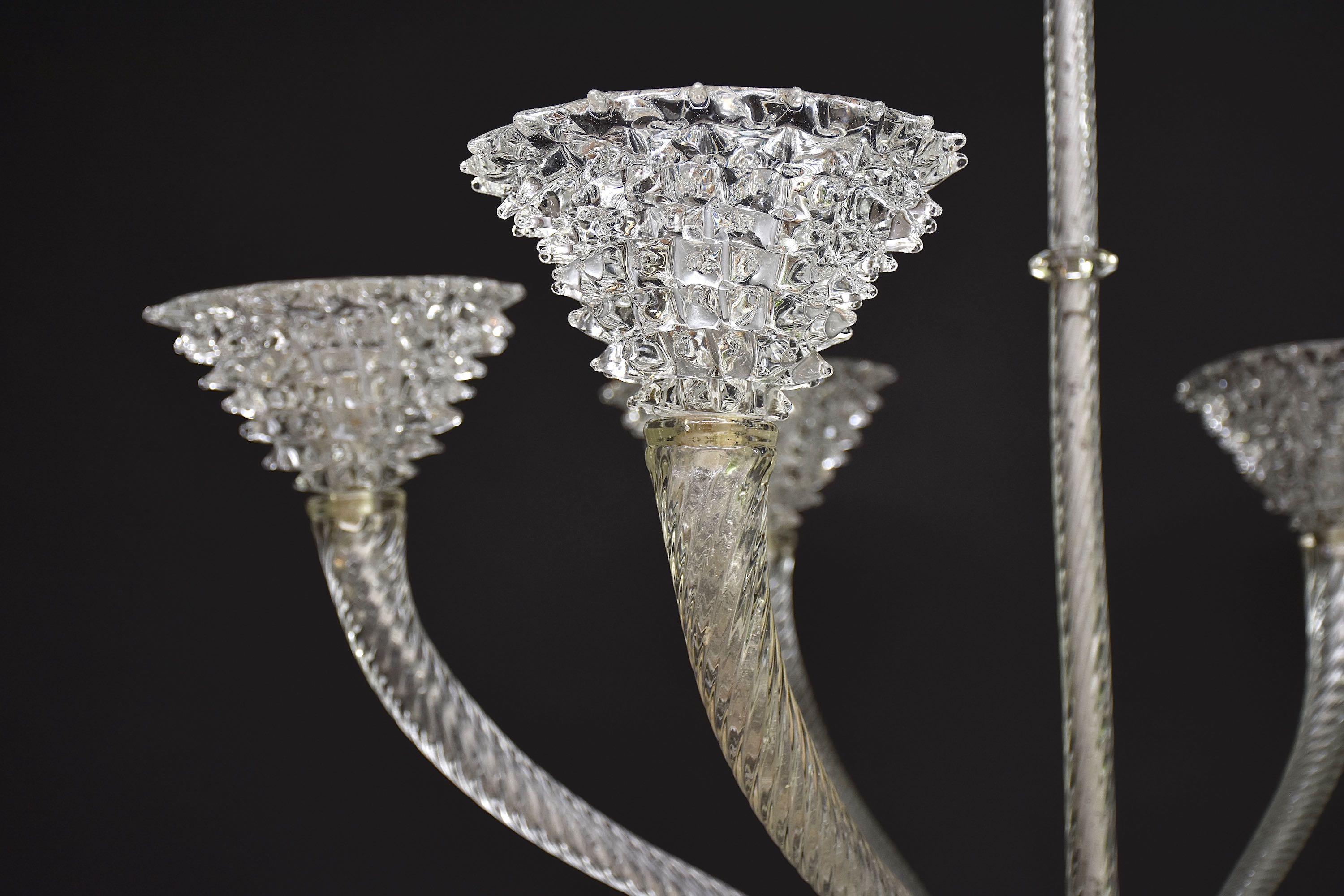 Mid-century Italian Murano chandelier 'Rostrato' by Barovier