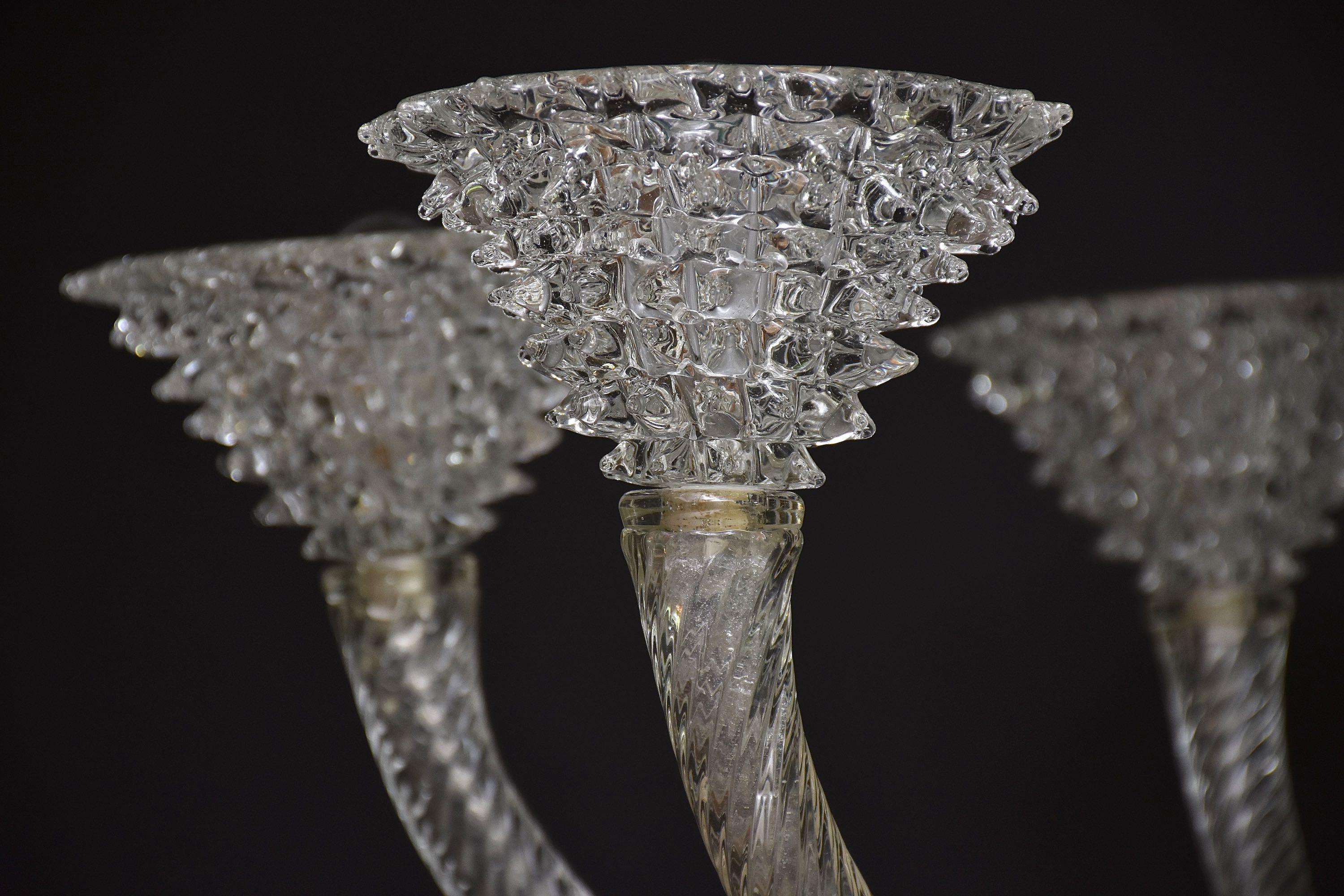 Mid-century Italian Murano chandelier 'Rostrato' by Barovier