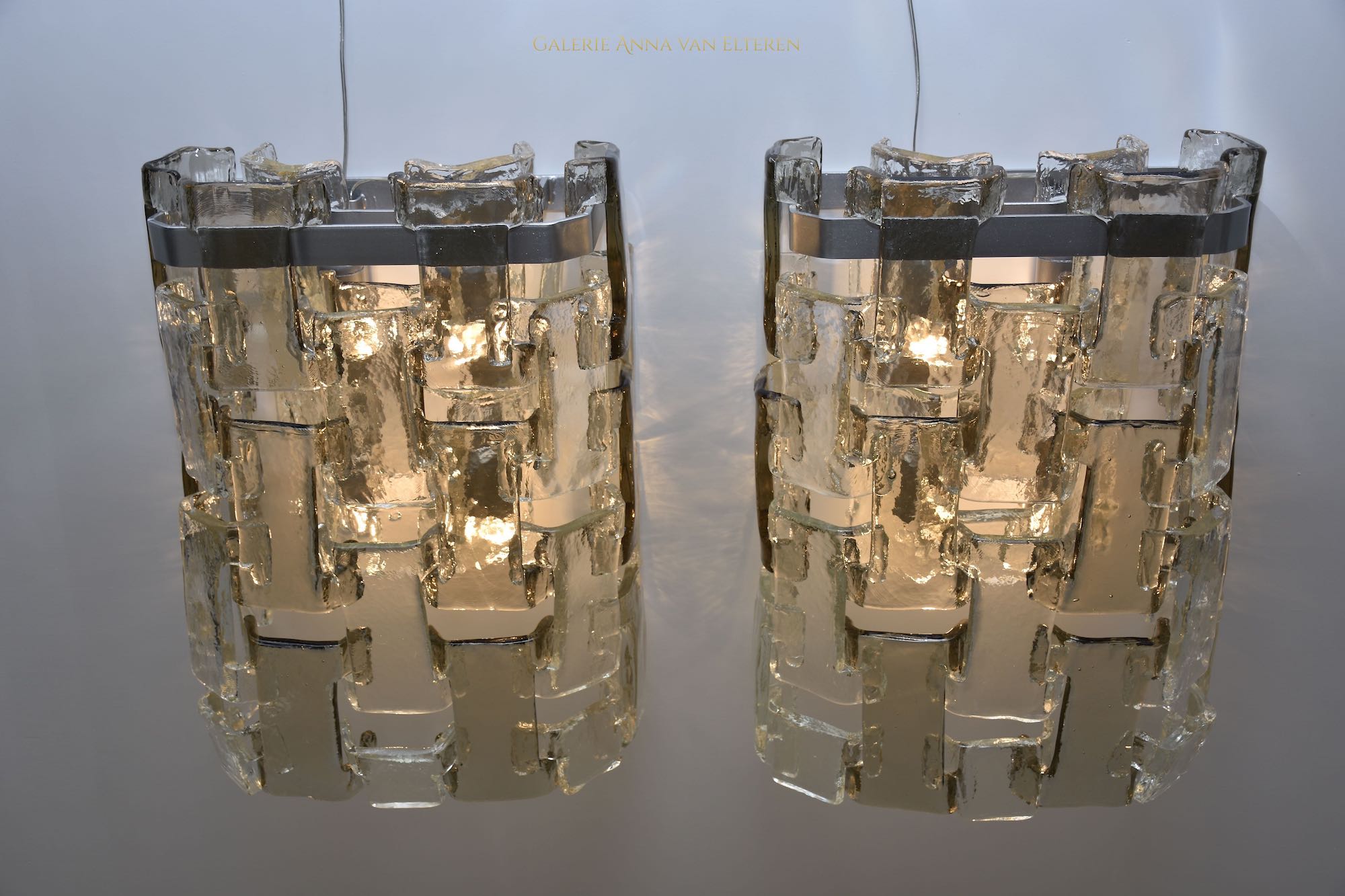 Exceptional pair large and rare wall lights by Salviati
