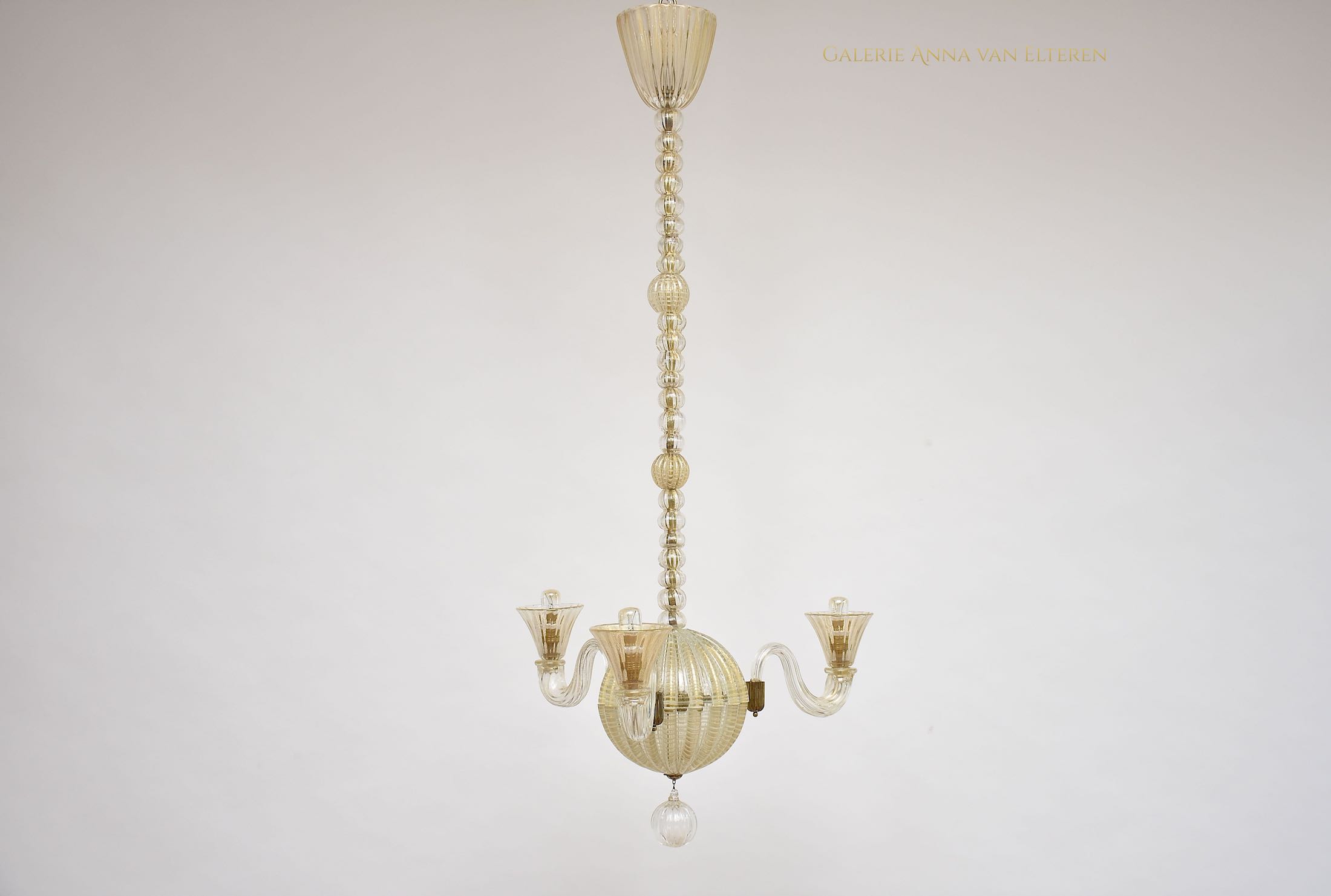 Barovier & Toso gold dusted Murano chandelier