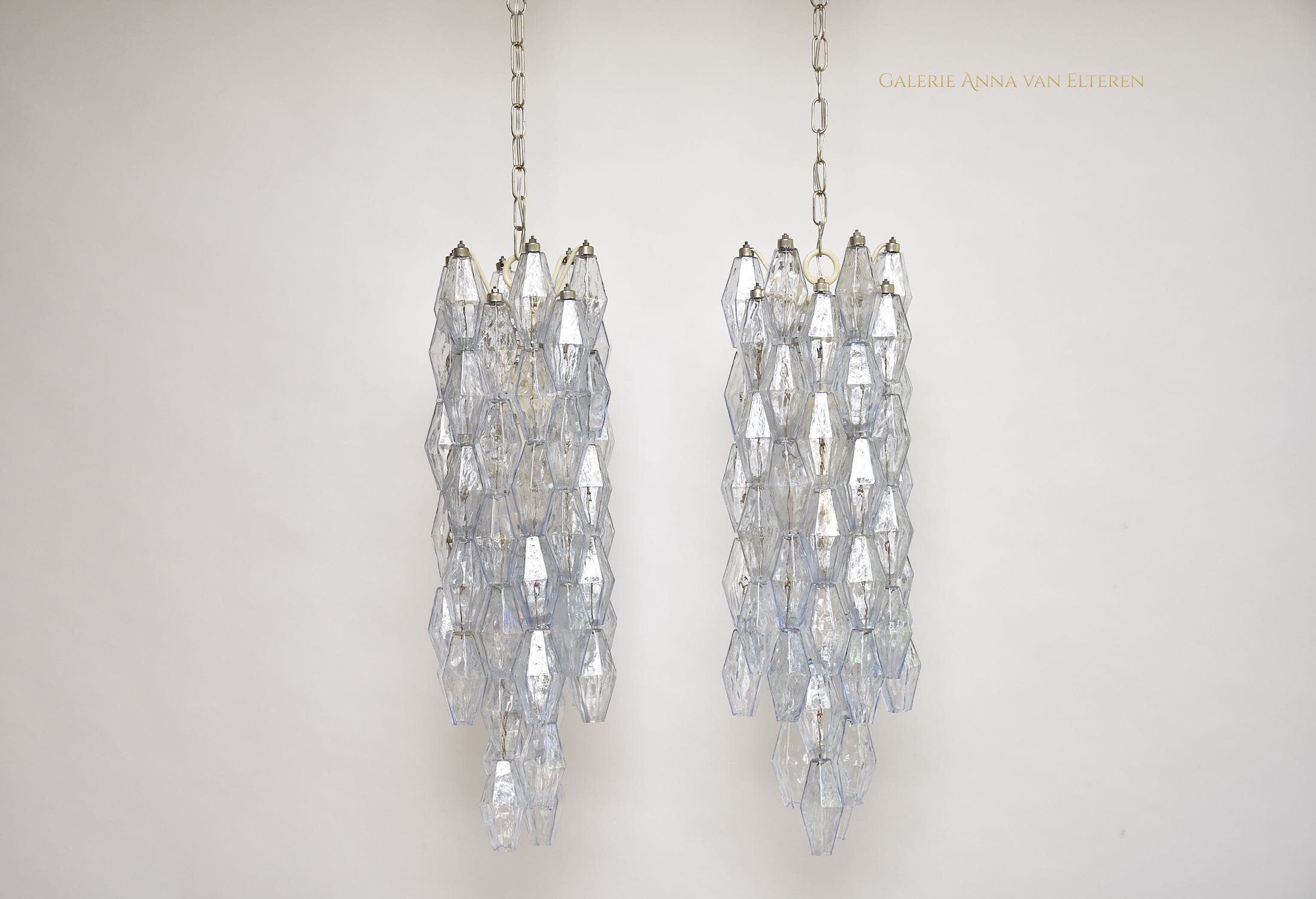 A pair of mid-century Venini Murano chandeliers