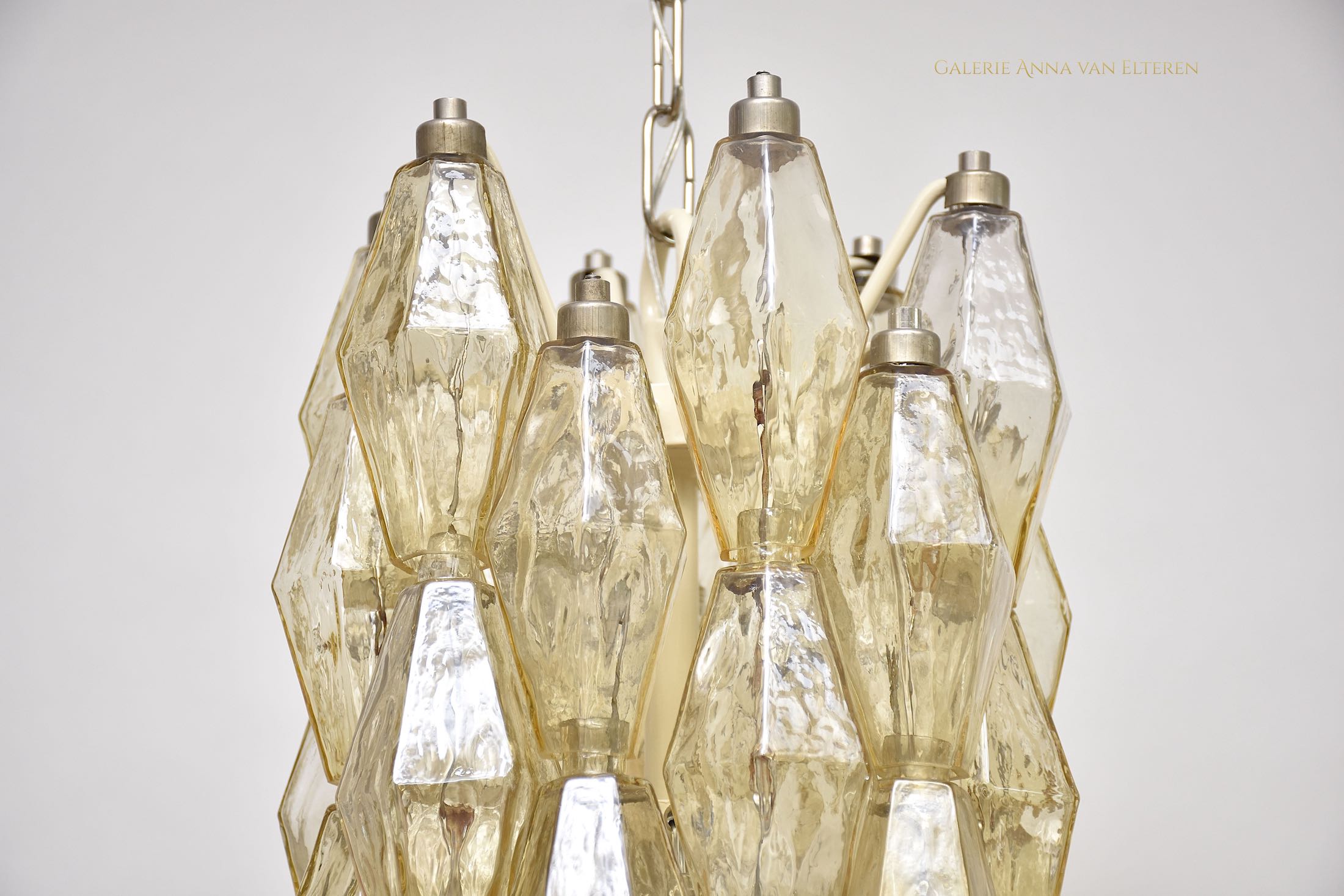 A pair of  mid-century Venini Murano chandeliers