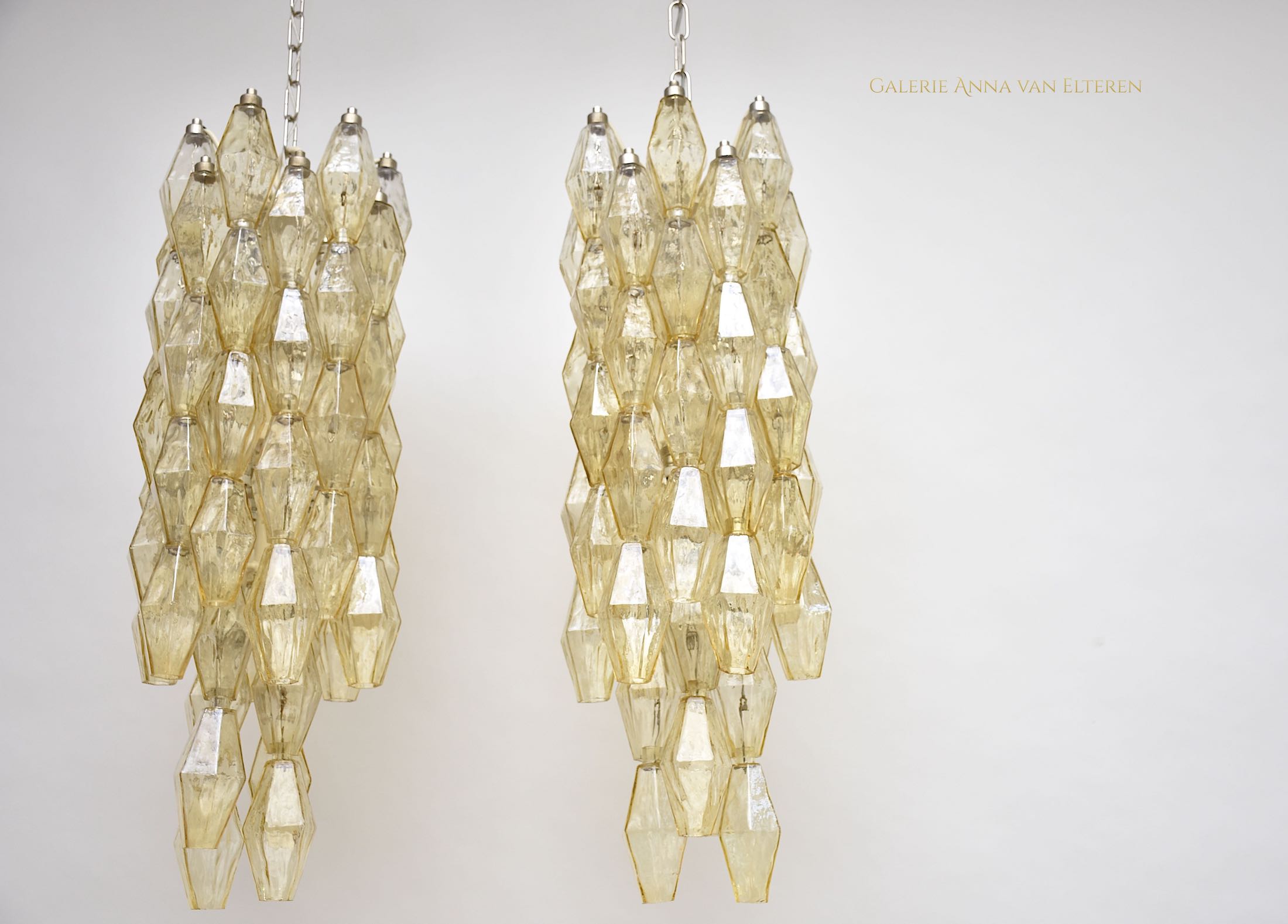 A pair of  mid-century Venini Murano chandeliers