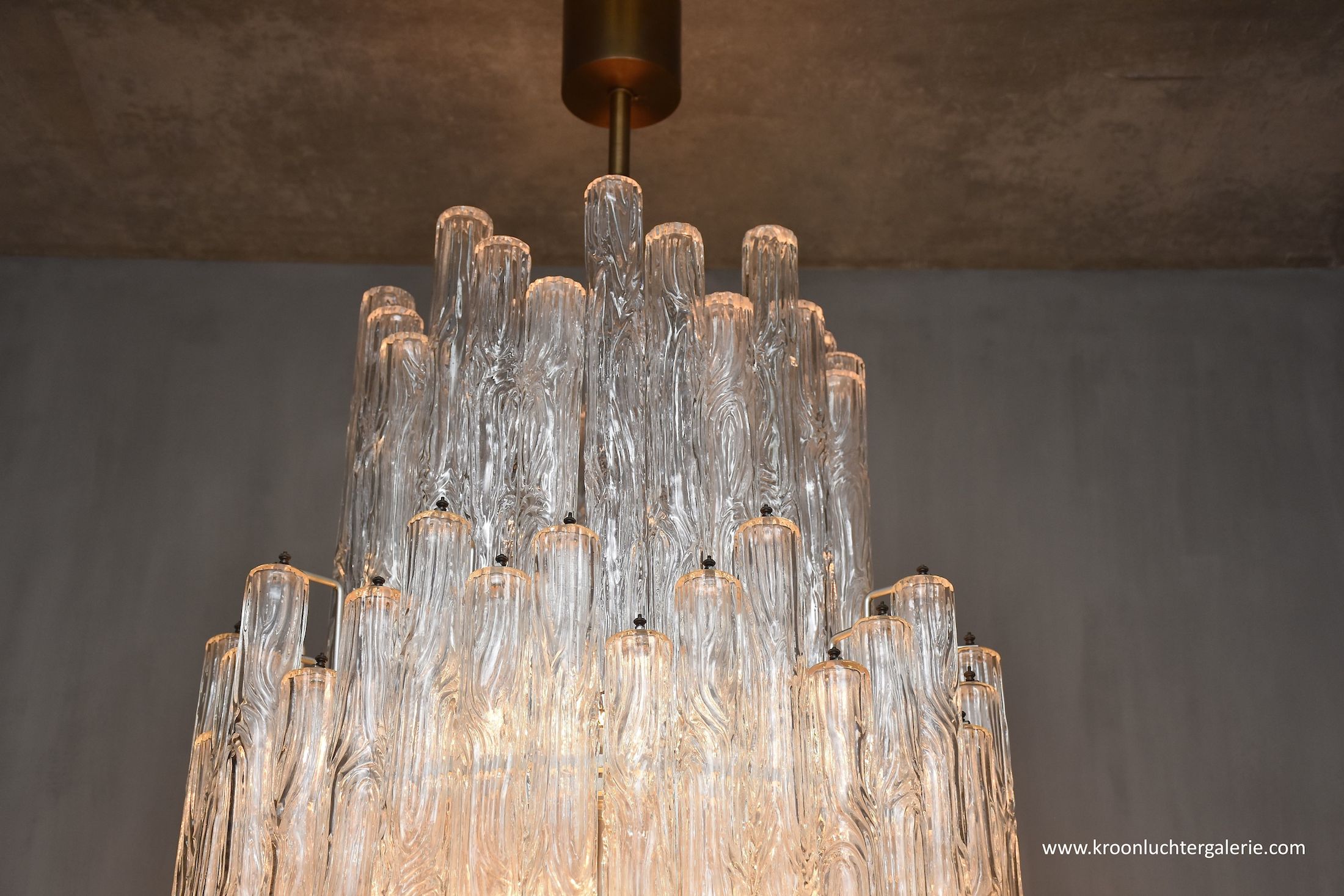 Large and rare Venini Murano 'Waterfall' chandelier