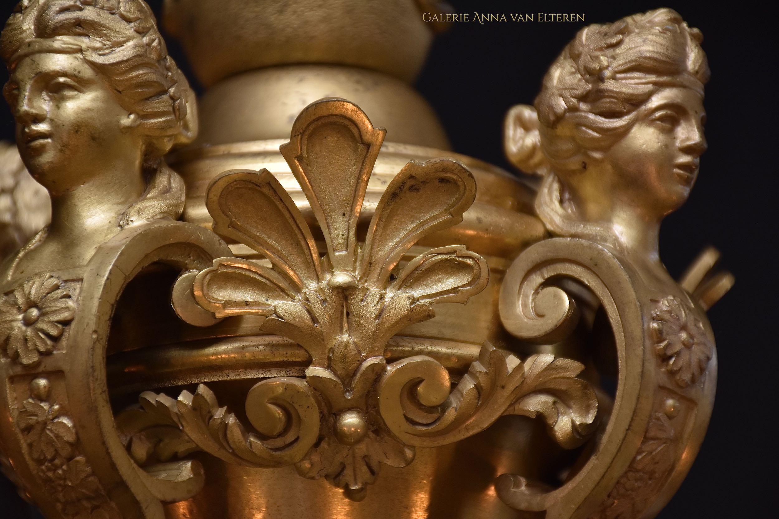 19th c. chased and gilded bronze chandelier in the style of André-Charles Boulle