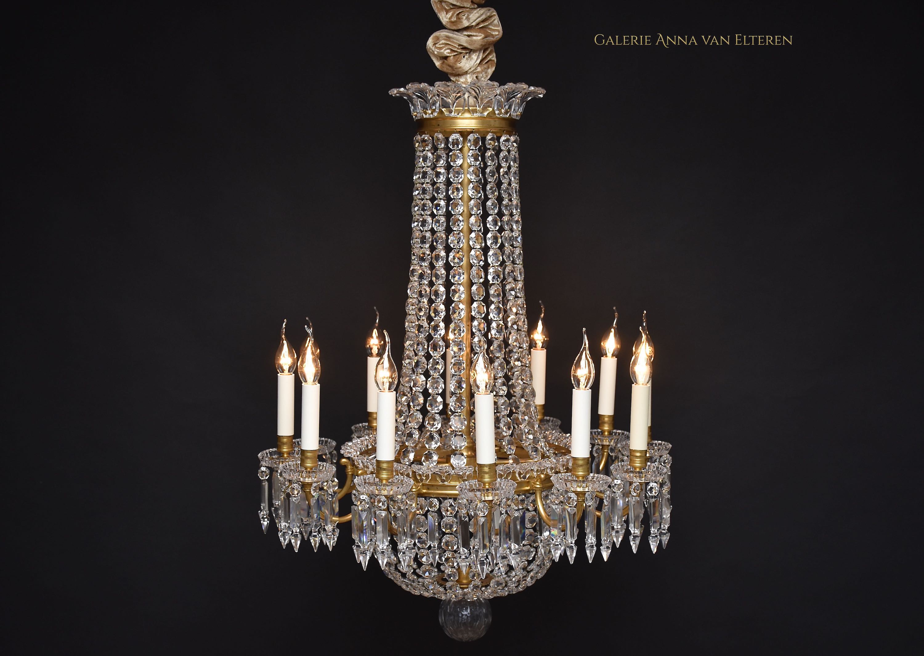 Gilt bronze Baccarat chandelier