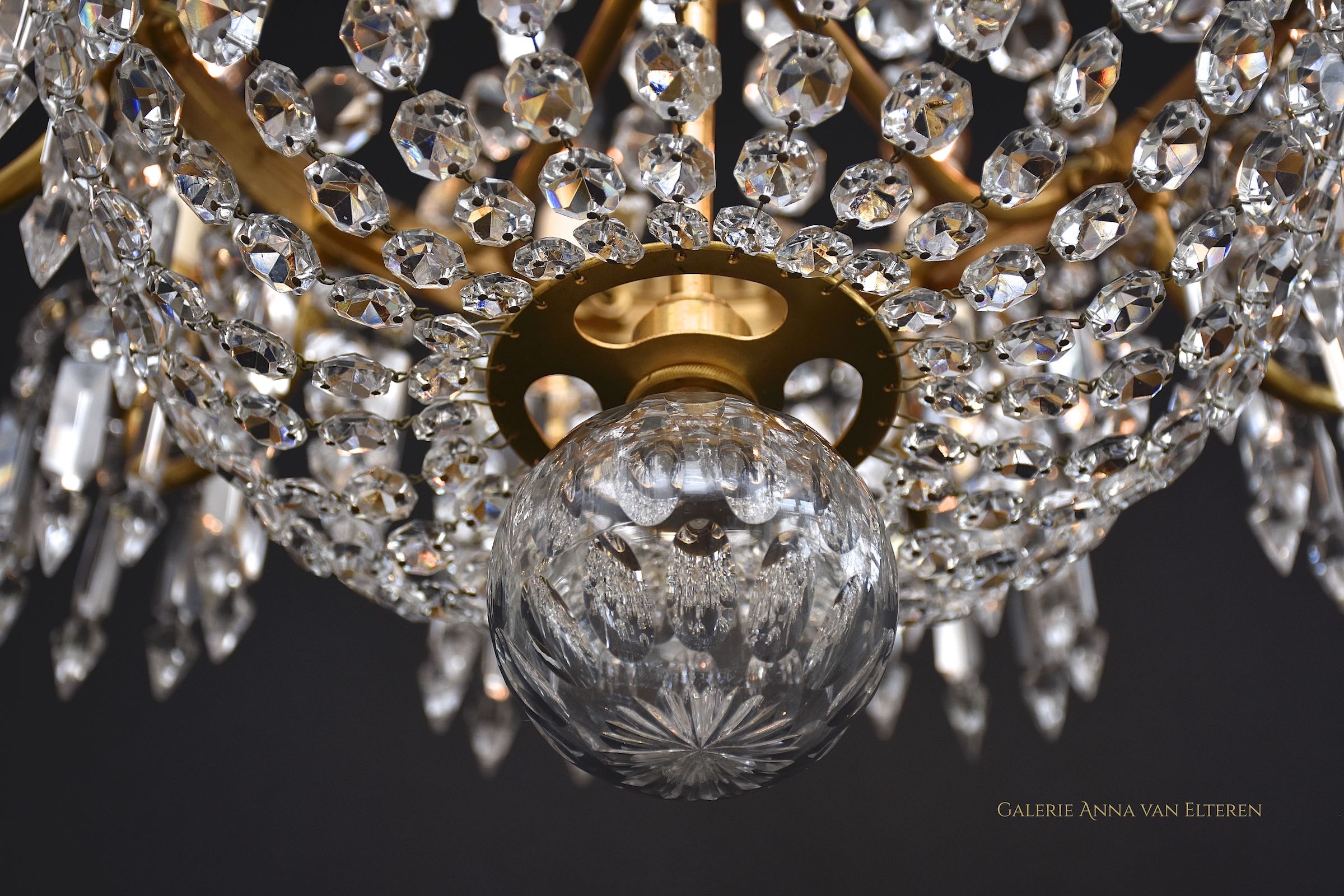 Gilt bronze Baccarat chandelier