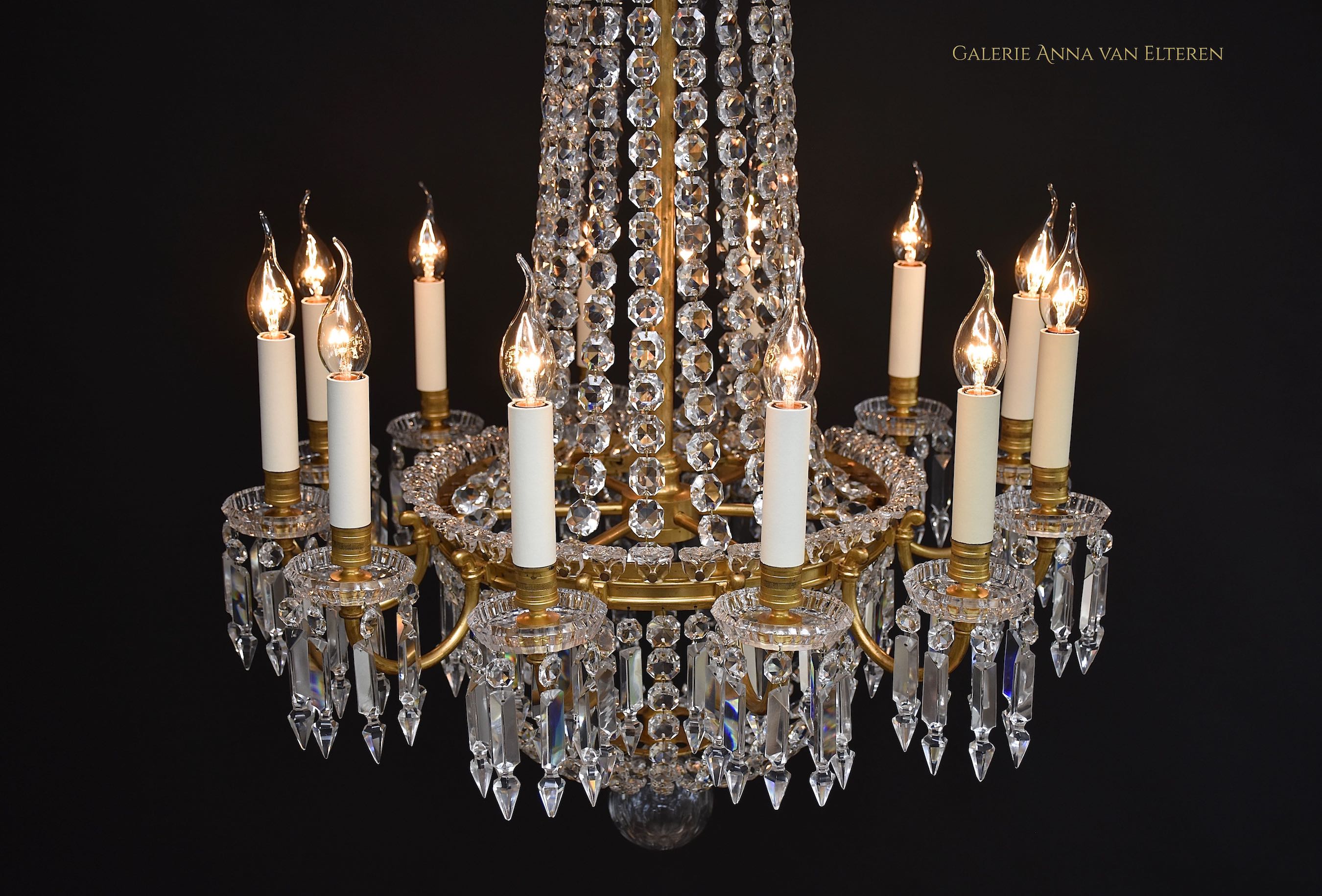 Gilt bronze Baccarat chandelier