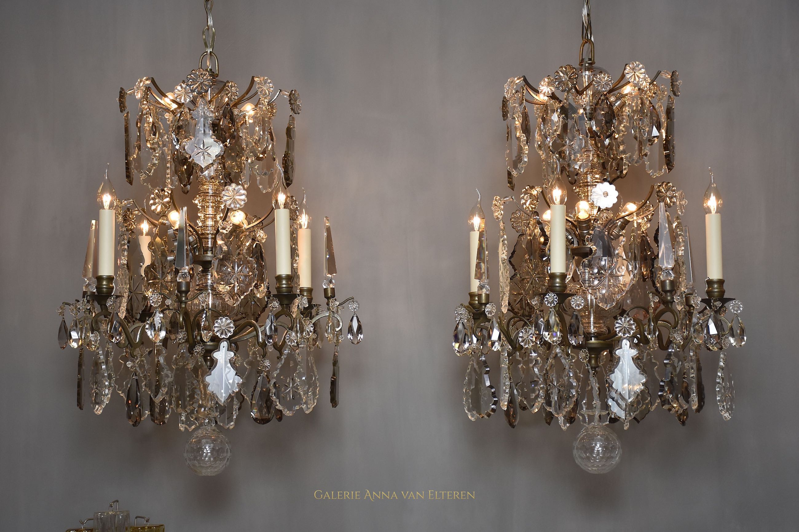 A pair of antique French chandeliers