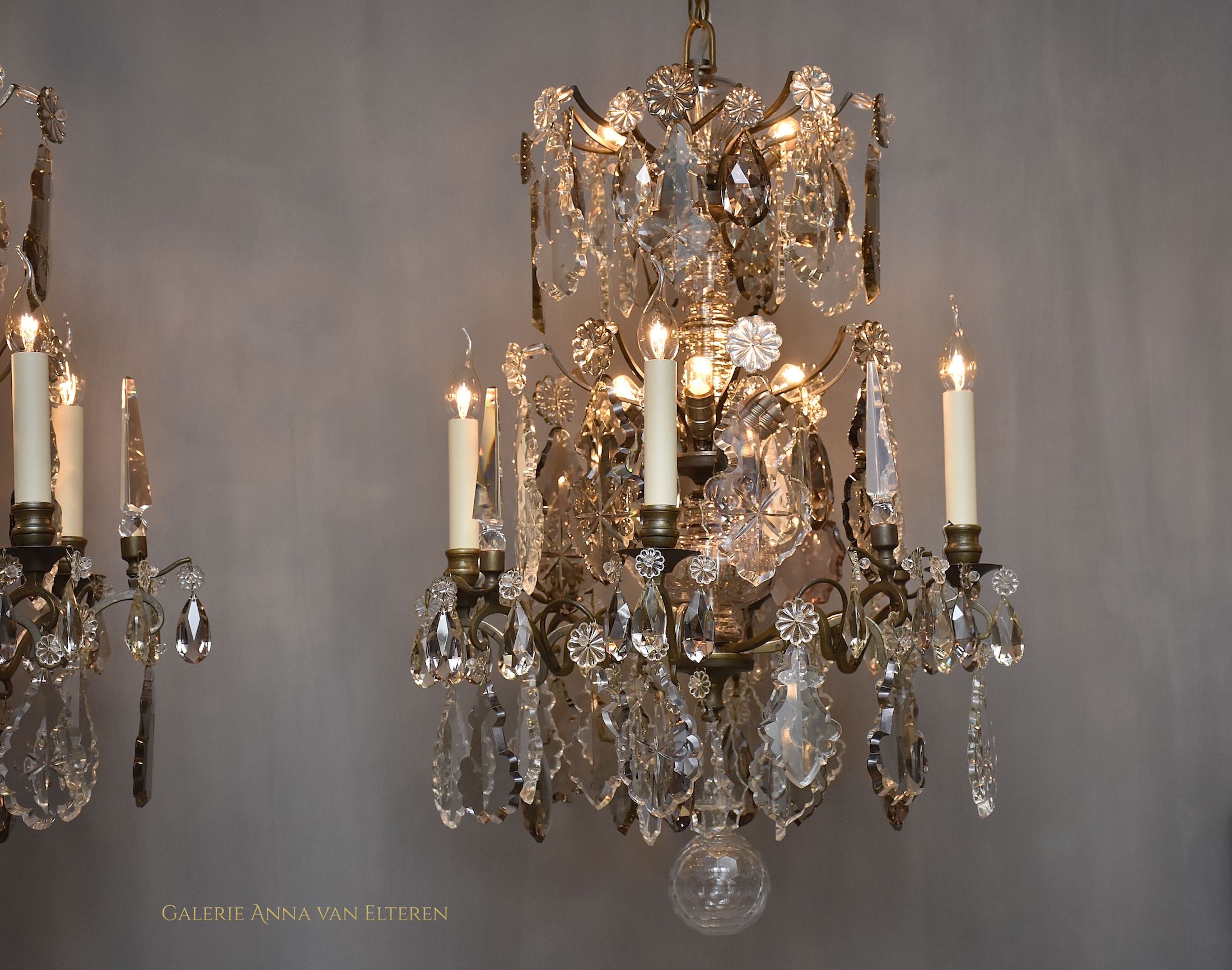 A pair of antique French chandeliers