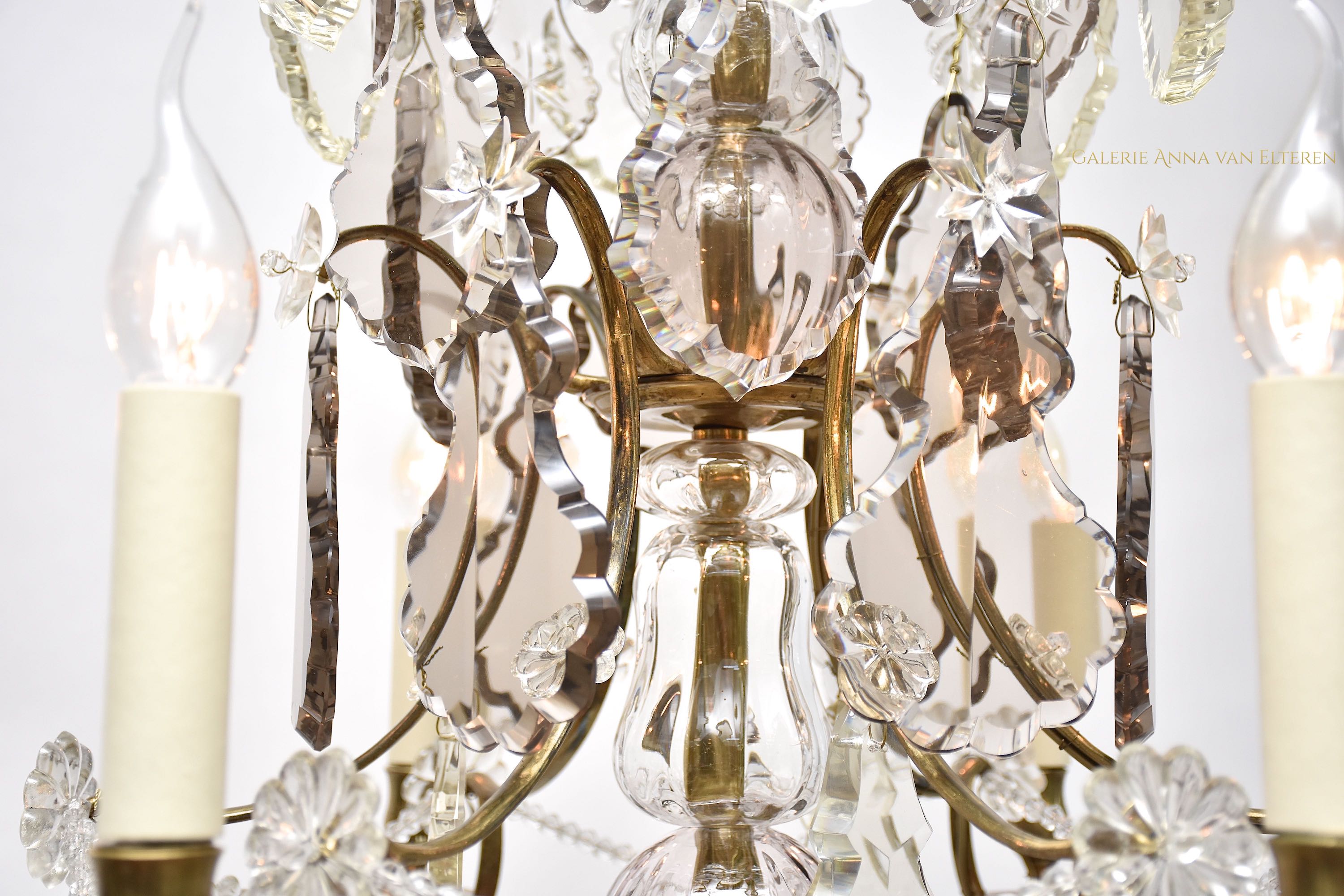 Antique crystal chandelier in the style of Rococo