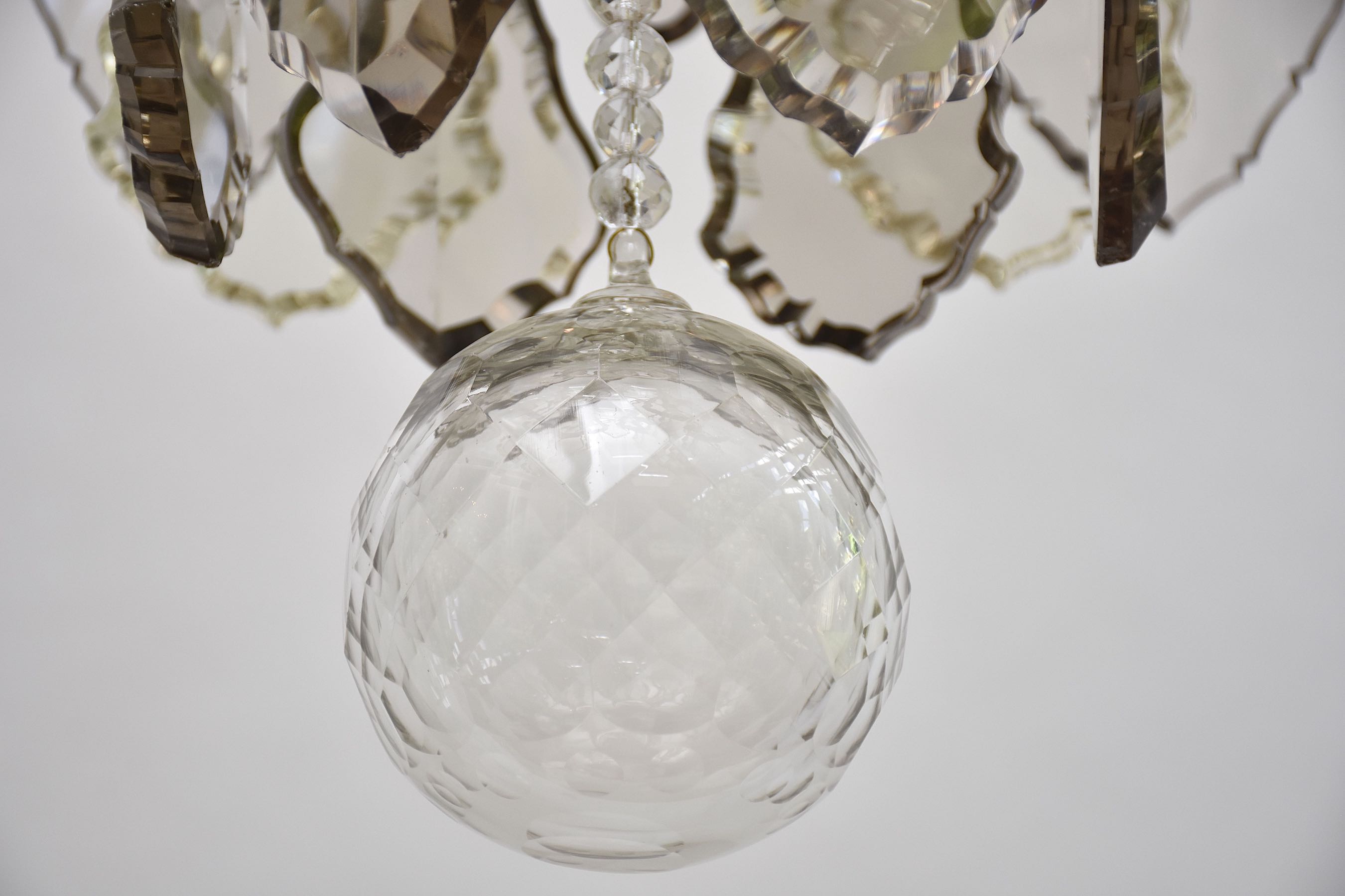 Antique crystal chandelier in the style of Rococo