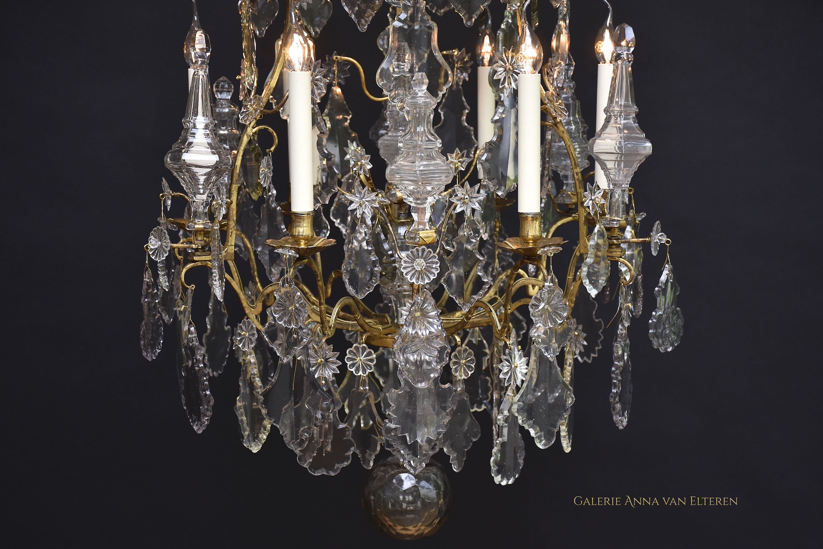 18th c. gilt bronze chandelier Louis XV period