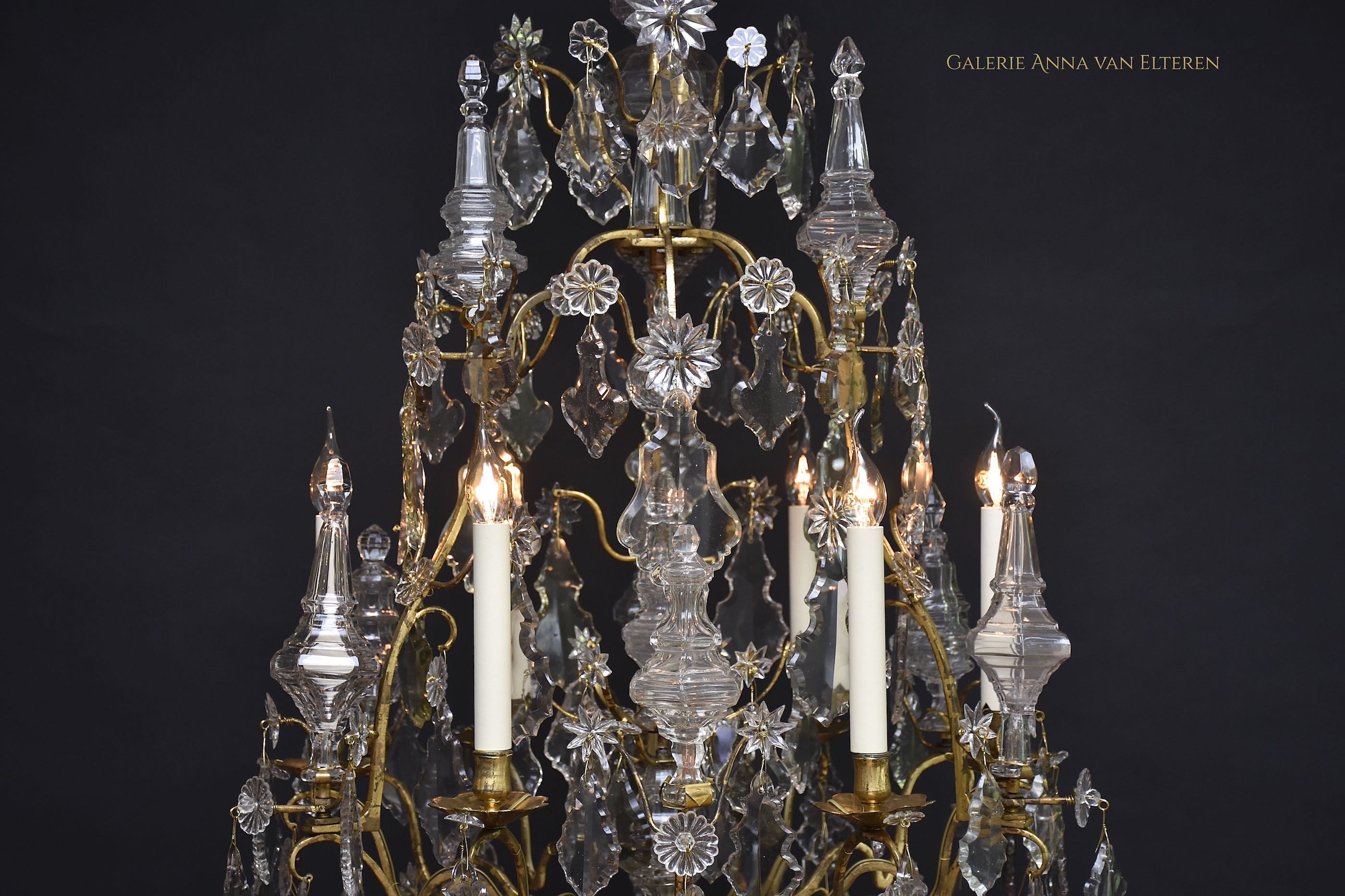 18th c. gilt bronze chandelier Louis XV period