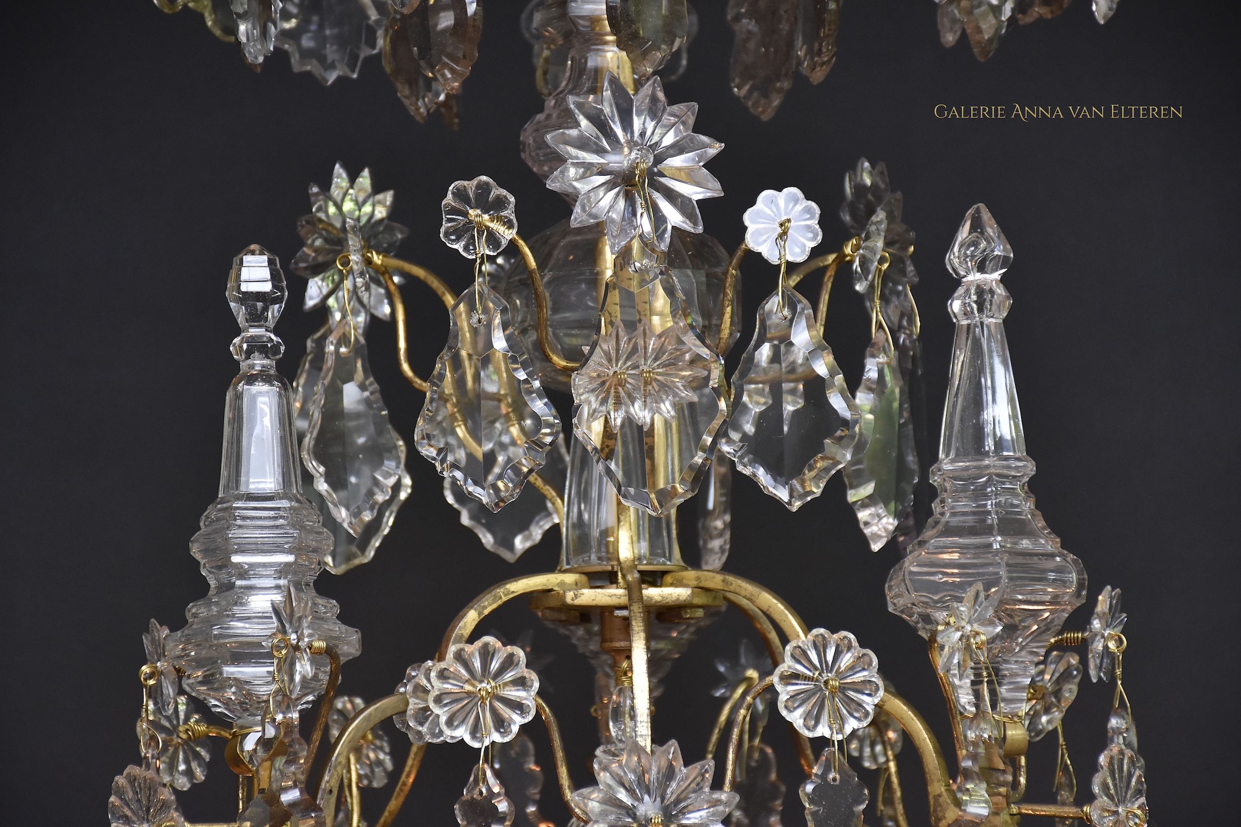 18th c. gilt bronze chandelier Louis XV period