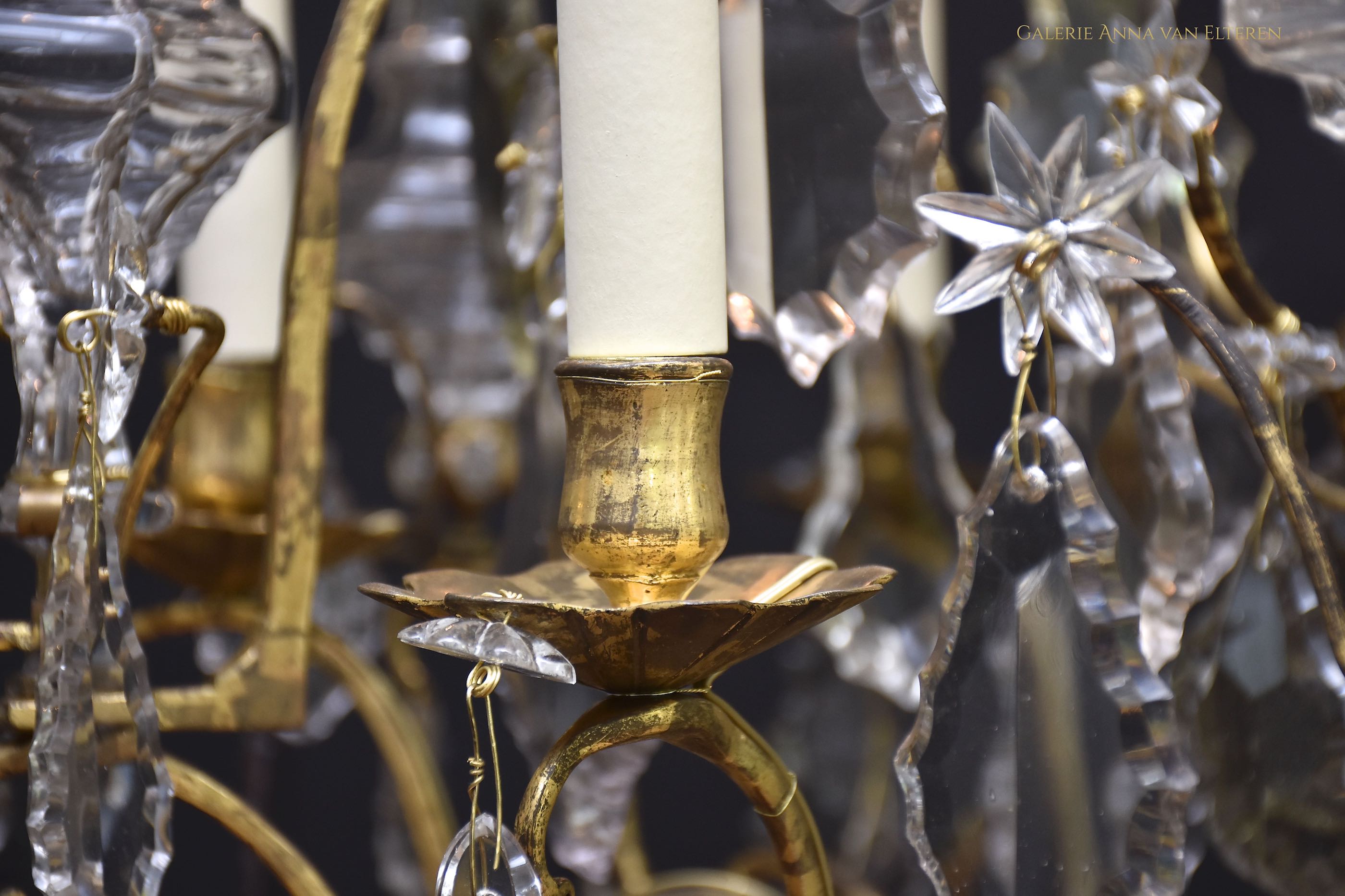 18th c. gilt bronze chandelier Louis XV period