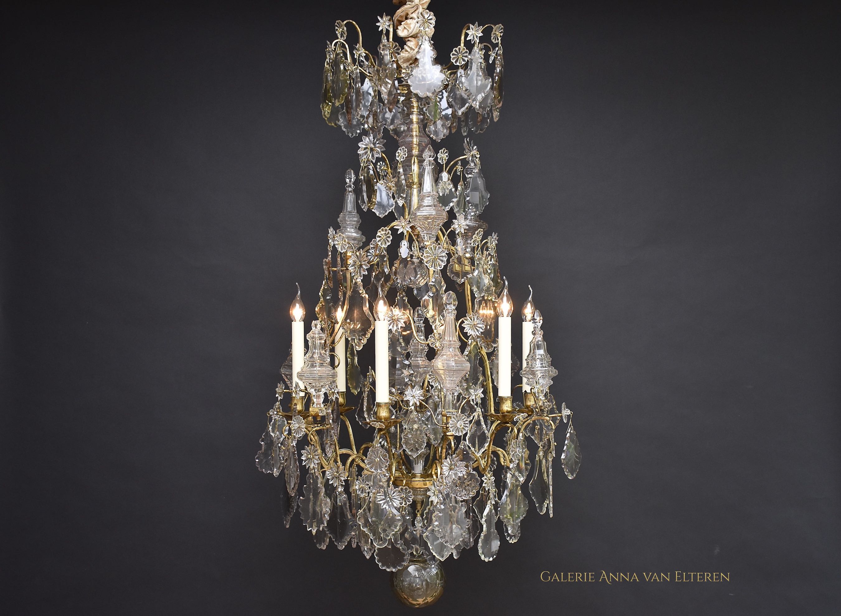 18th c. gilt bronze chandelier Louis XV period