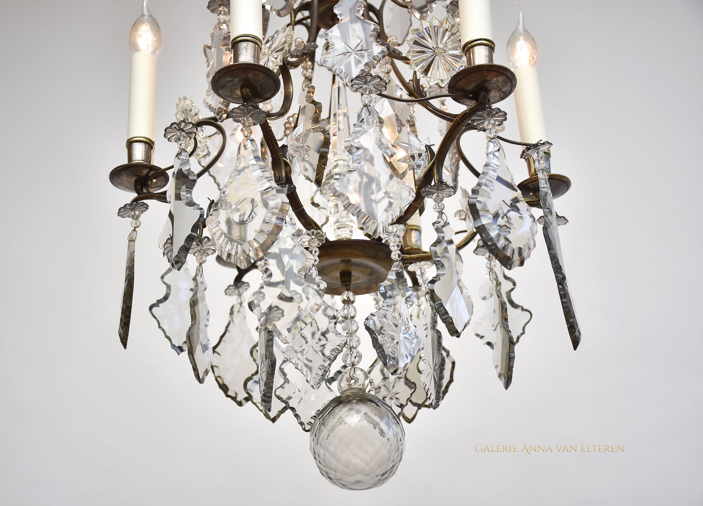 Rococo style crystal chandelier